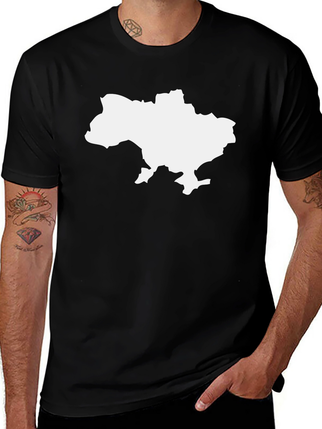 Ukraine Map Black T-Shirt
