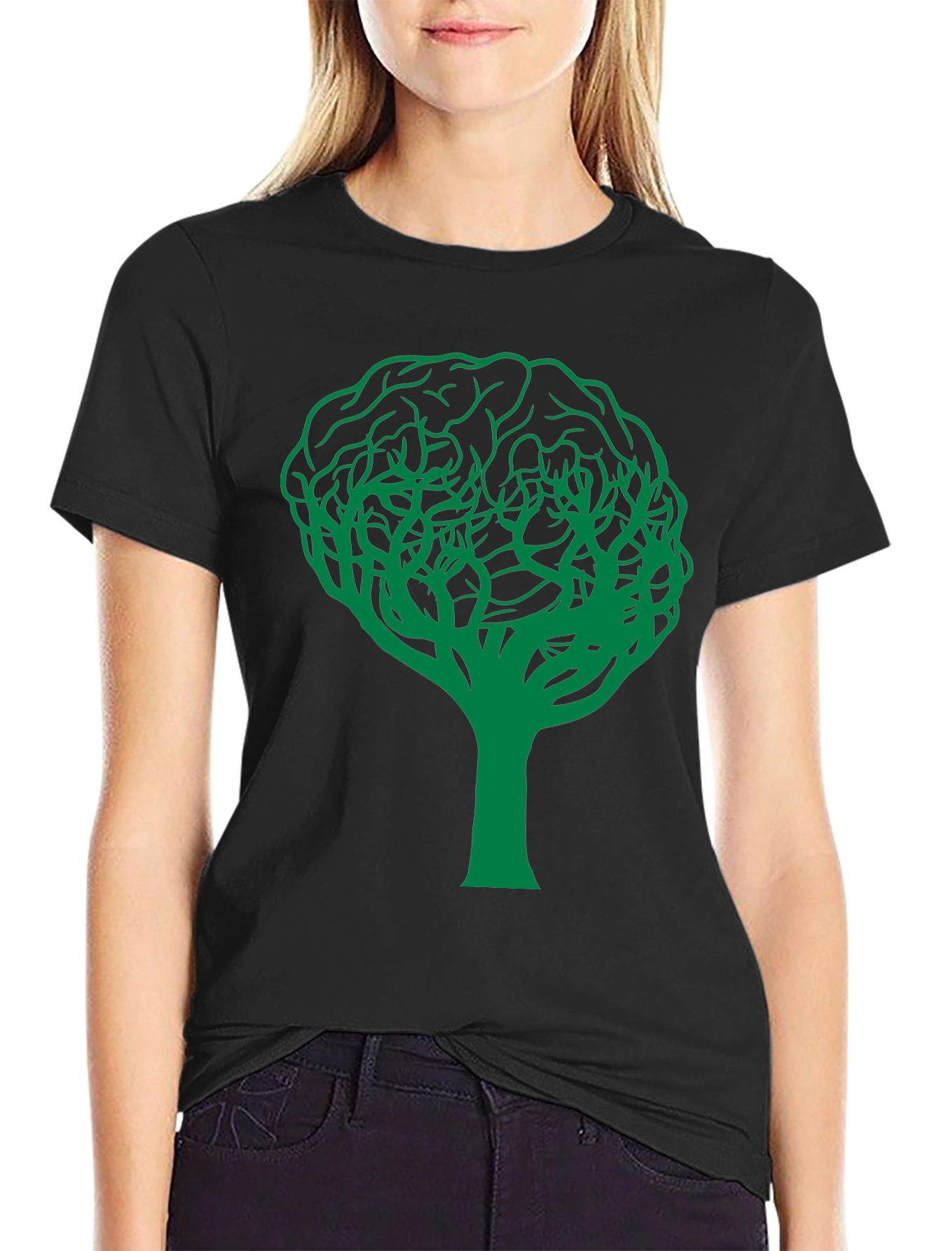 Brain Tree Graphic Tee - Black Cotton Comfort Fit T-Shirt