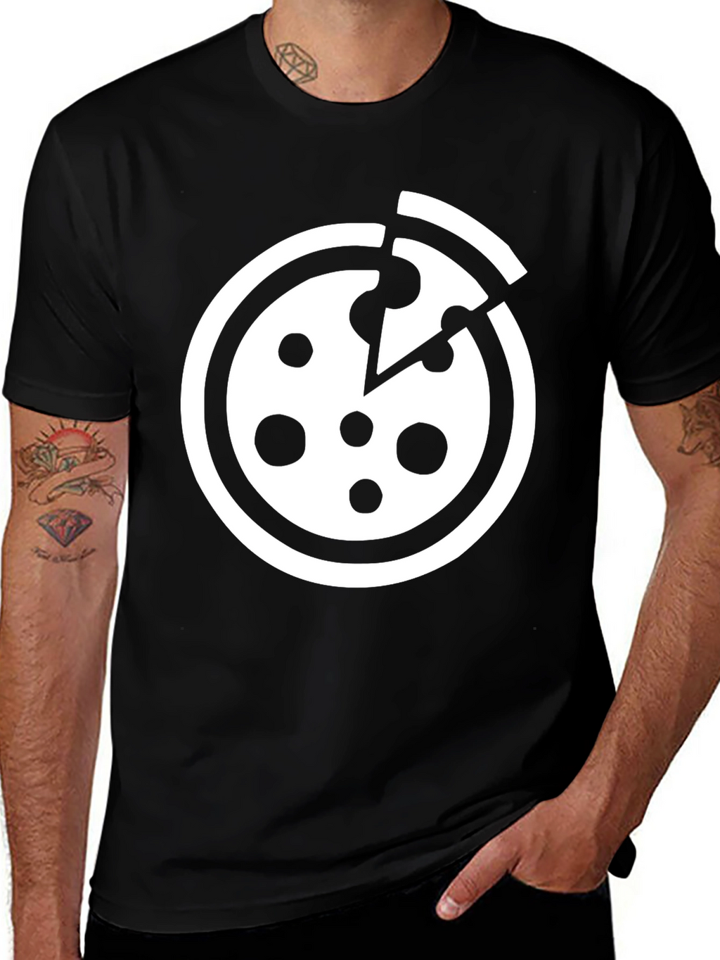 Pizza Graphic T-Shirt - Black