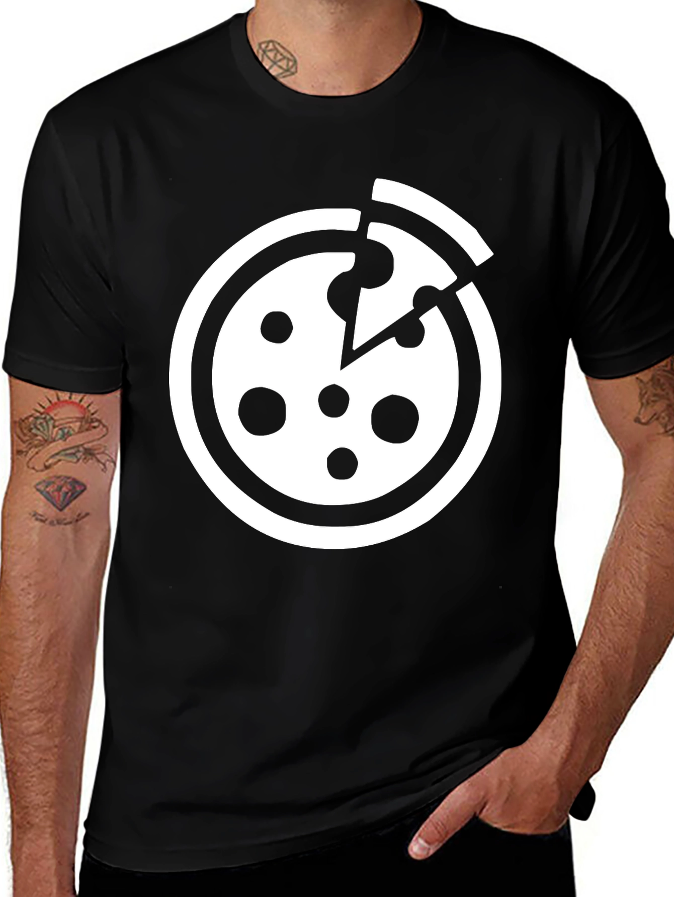 Pizza Graphic T-Shirt - Black