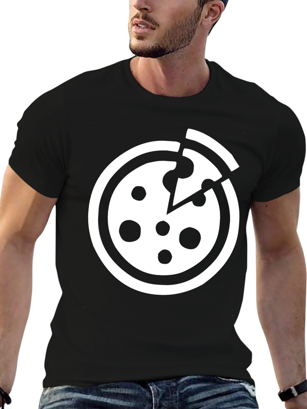 Pizza Graphic T-Shirt - Black