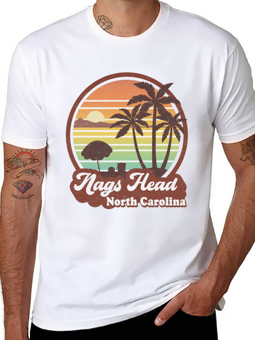 Nags Head North Carolina Retro Beach T-Shirt