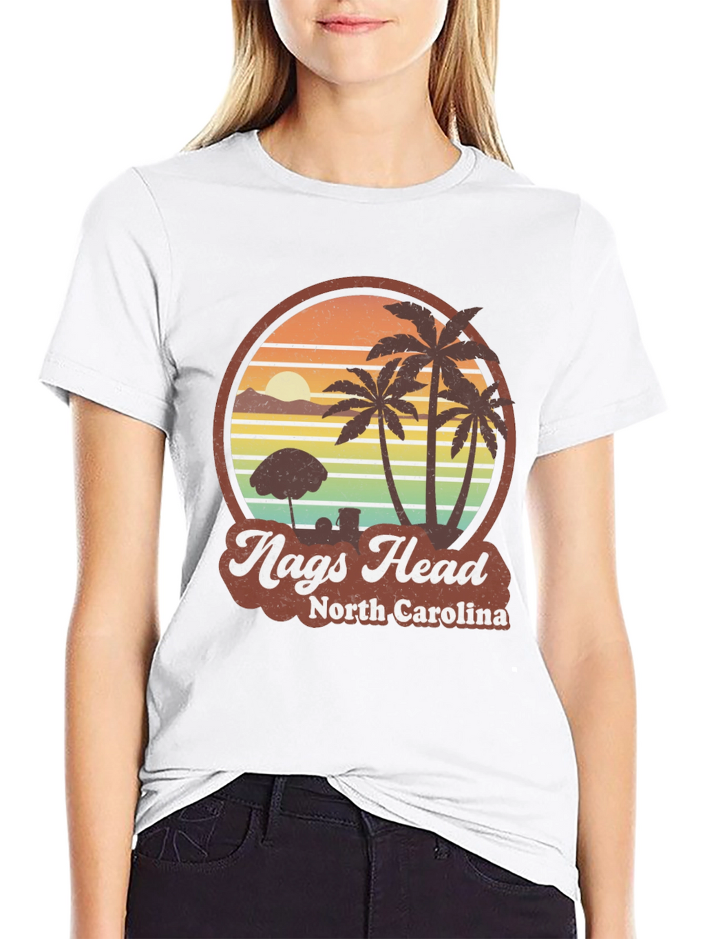 Nags Head North Carolina Retro Beach T-Shirt