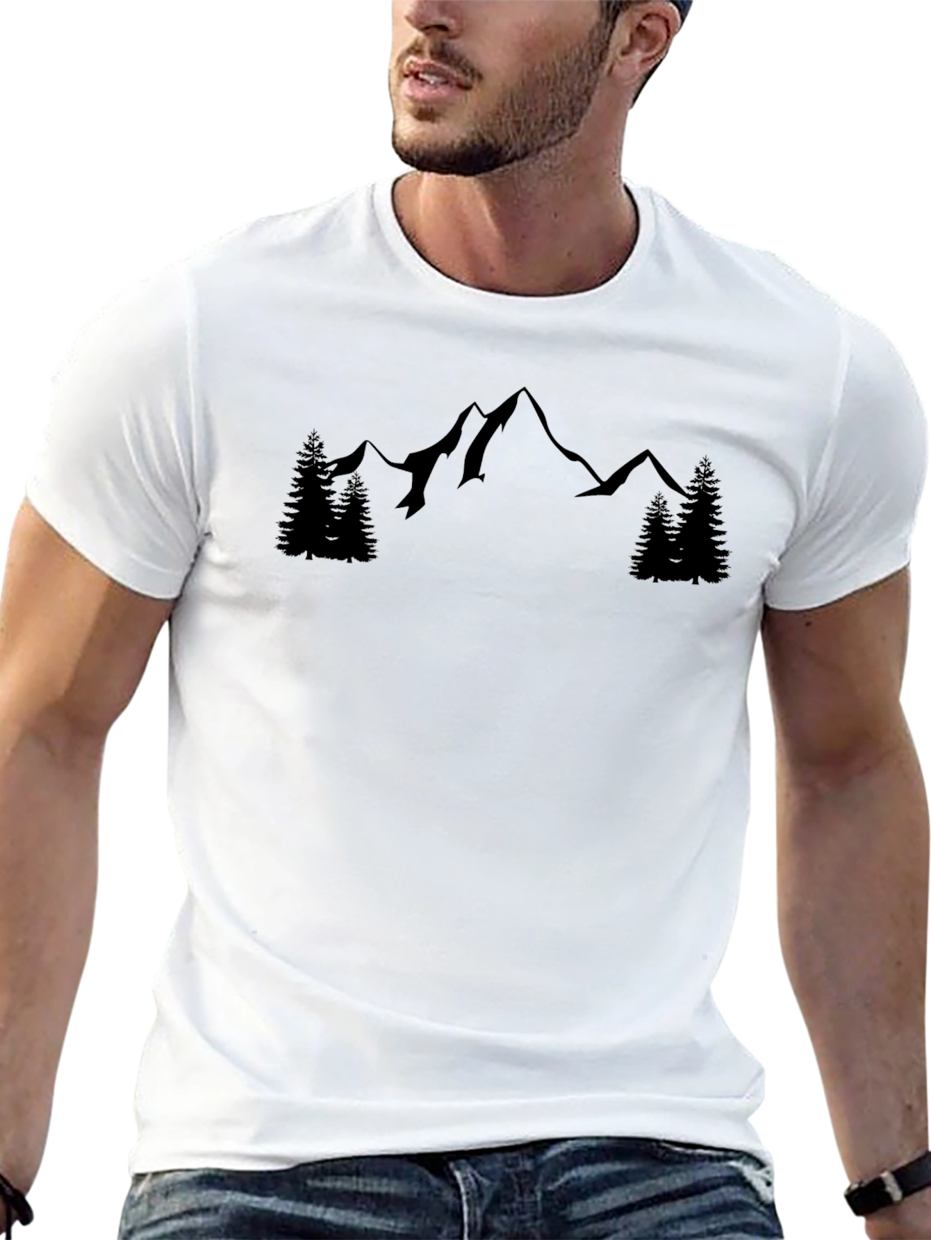 Mountain Silhouette Graphic Tee - Black