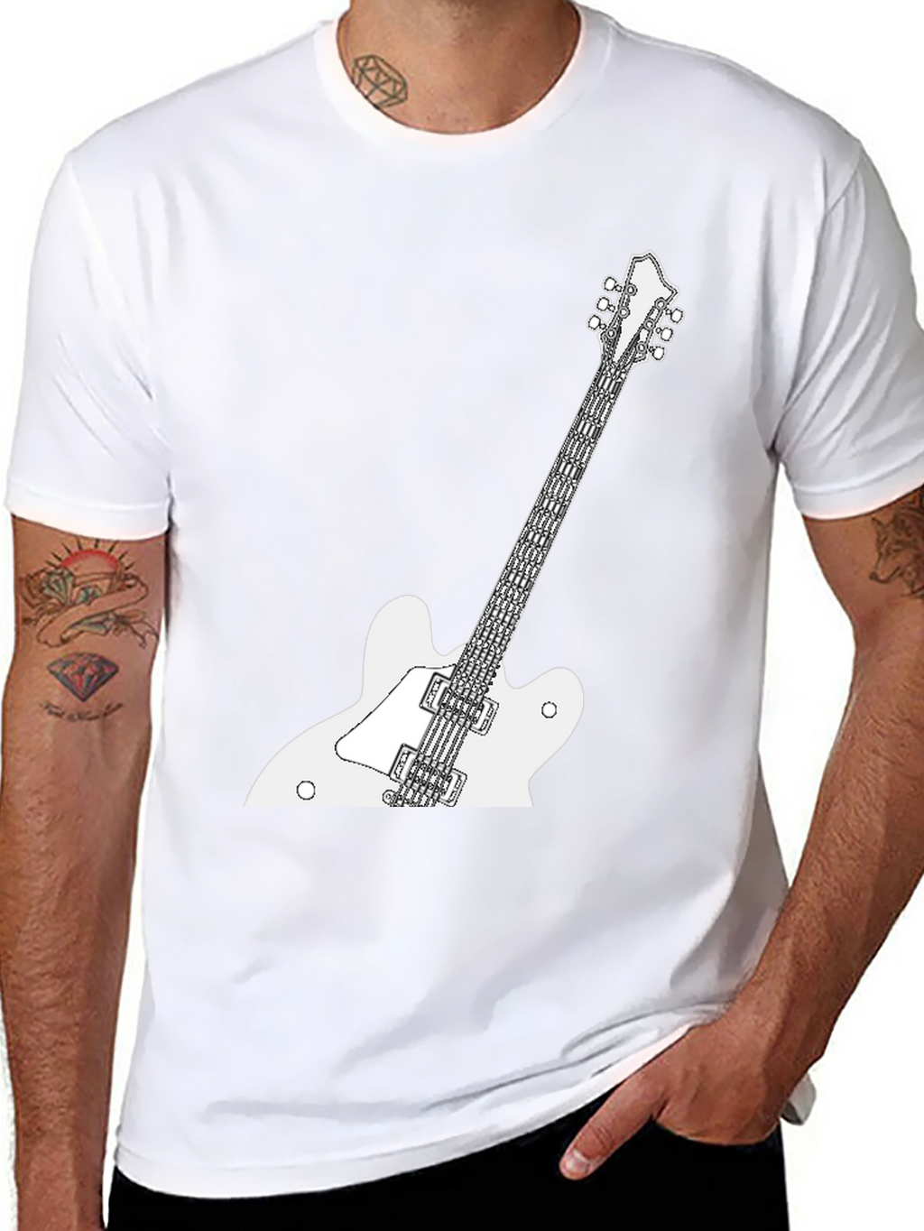 Electric Guitar Graphic Tee - Classic Rock Style