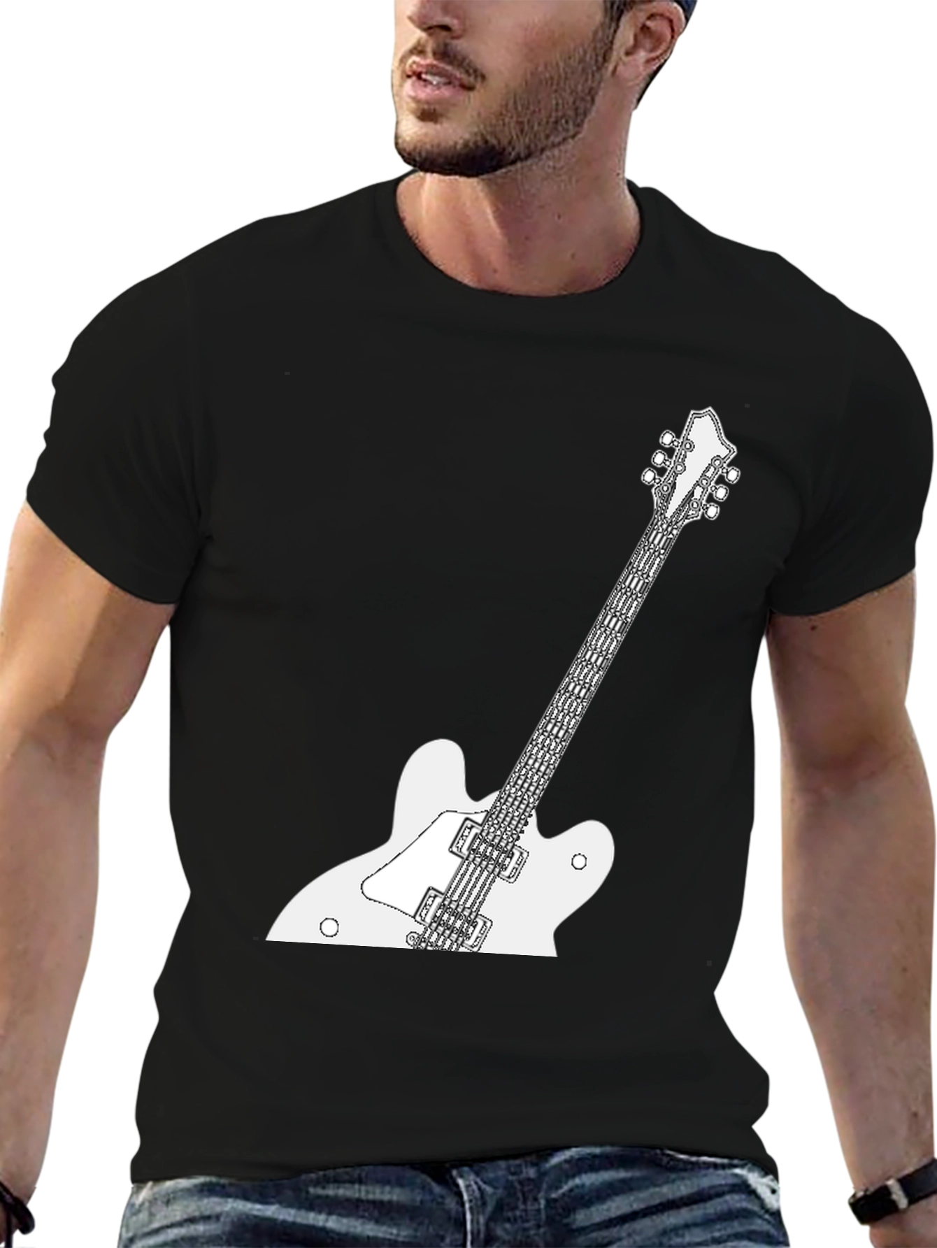 Electric Guitar Graphic Tee - Classic Rock Style