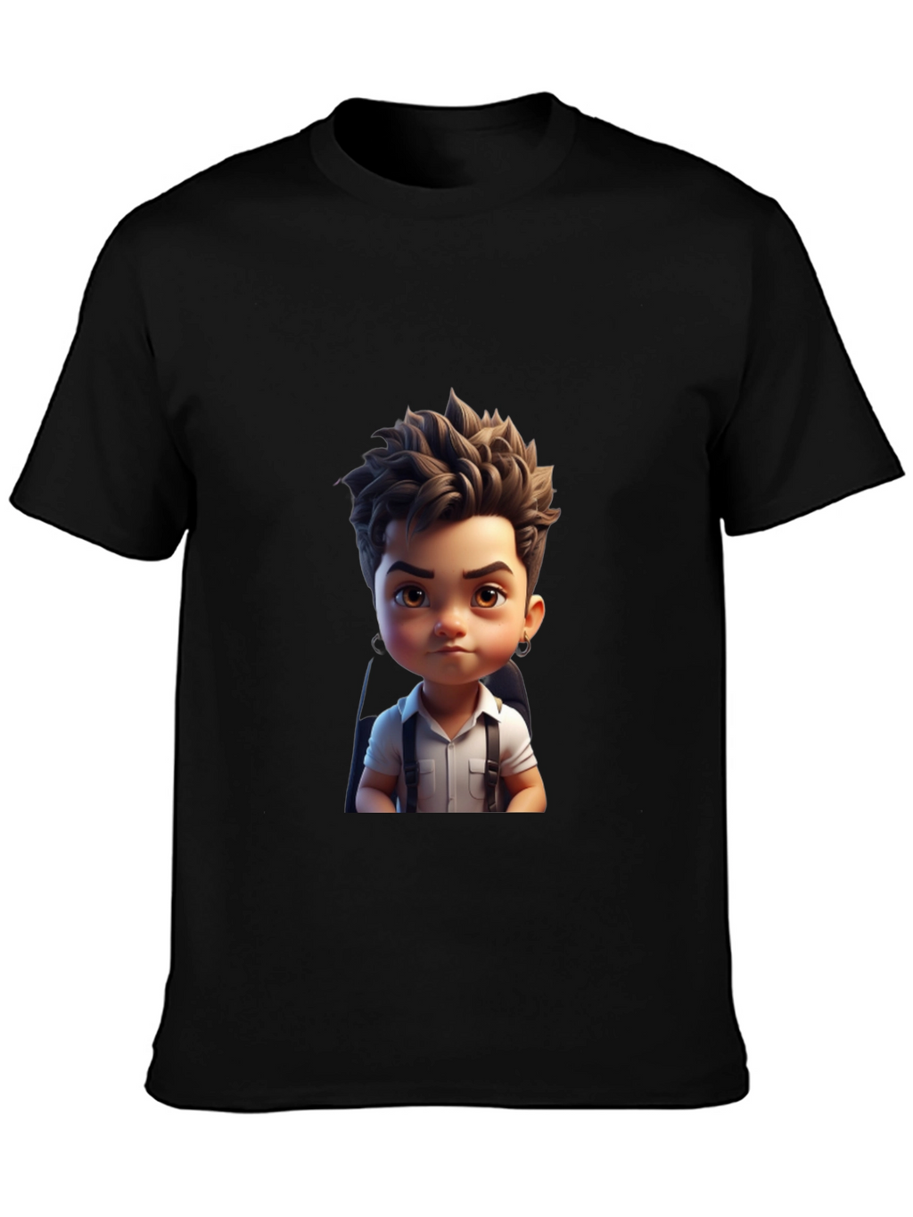 Cartoon Boy Graphic Print T-Shirt