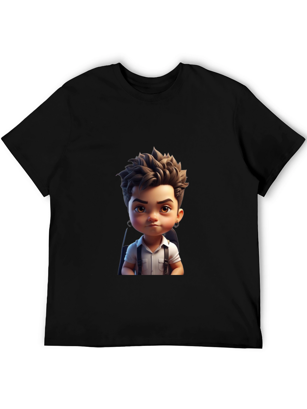 Cartoon Boy Graphic Print T-Shirt