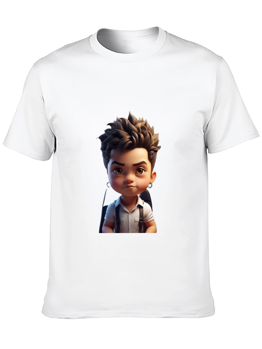 Cartoon Boy Graphic Print T-Shirt