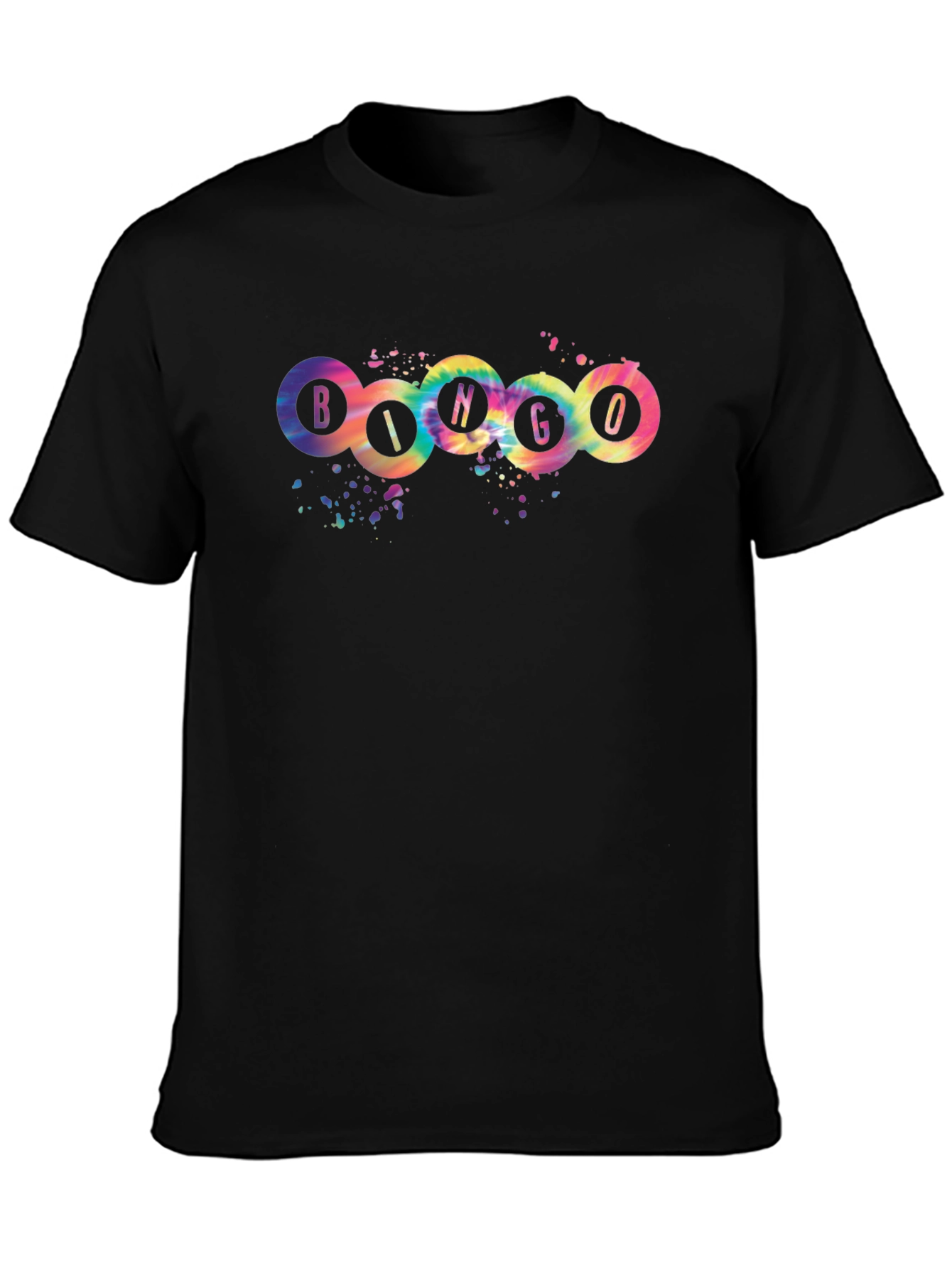Bingo Tie-Dye Graphic T-Shirt - Round Design