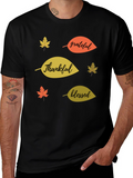 Fall Themed T-Shirt: Thankful Grateful Blessed