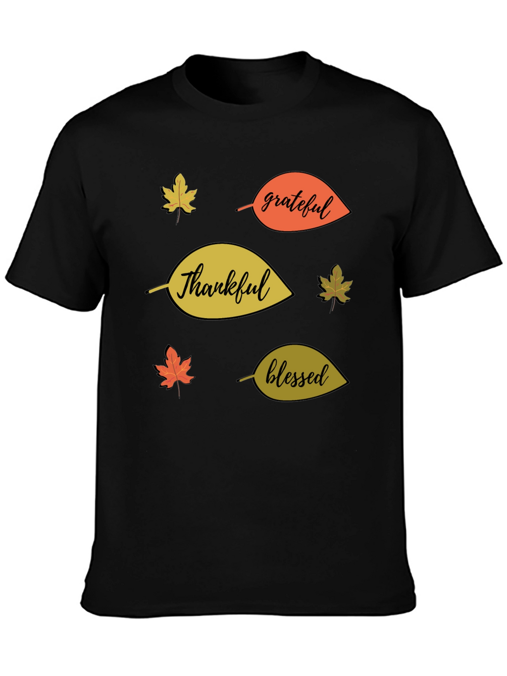 Fall Themed T-Shirt: Thankful Grateful Blessed