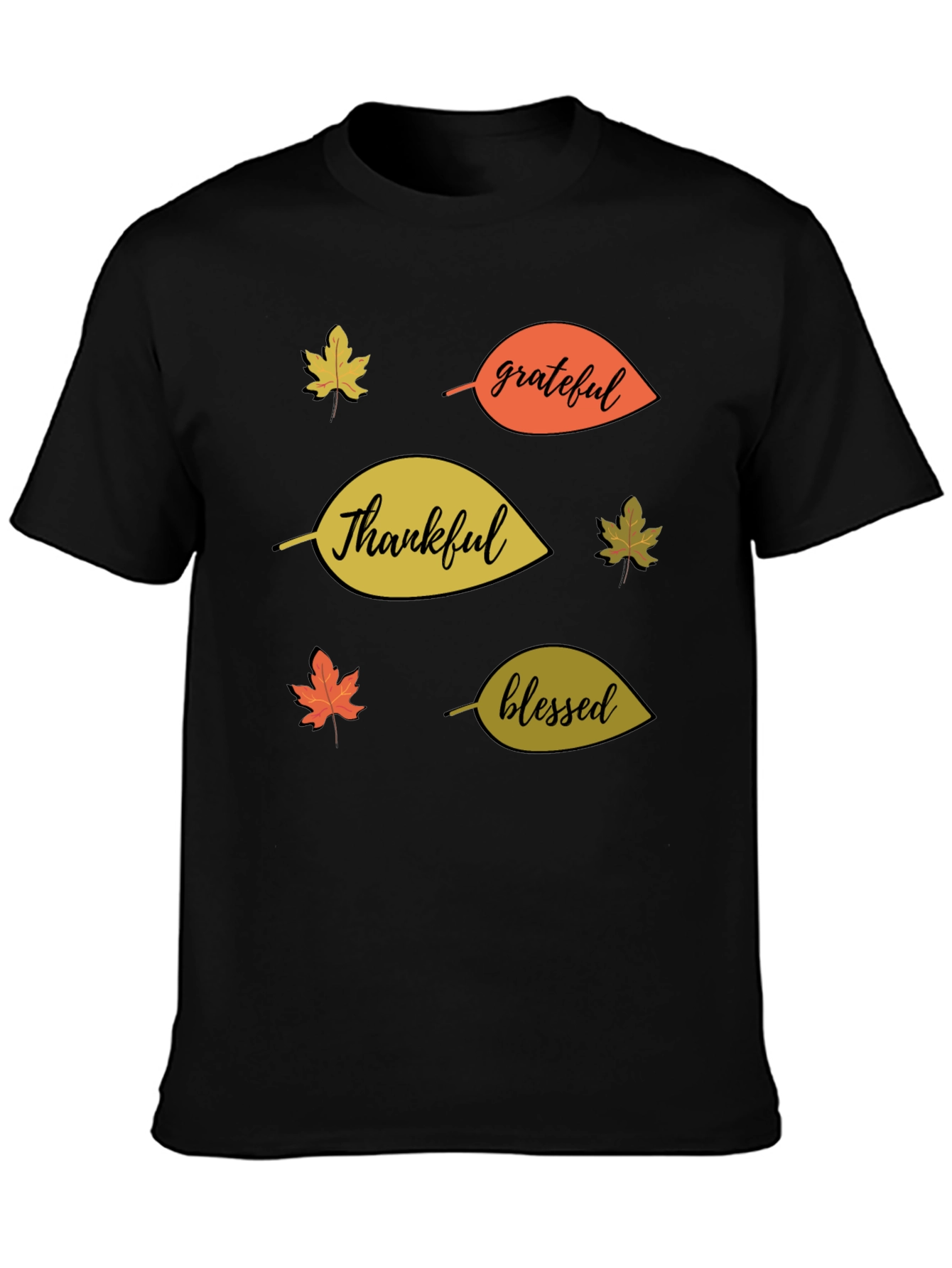 Fall Themed T-Shirt: Thankful Grateful Blessed