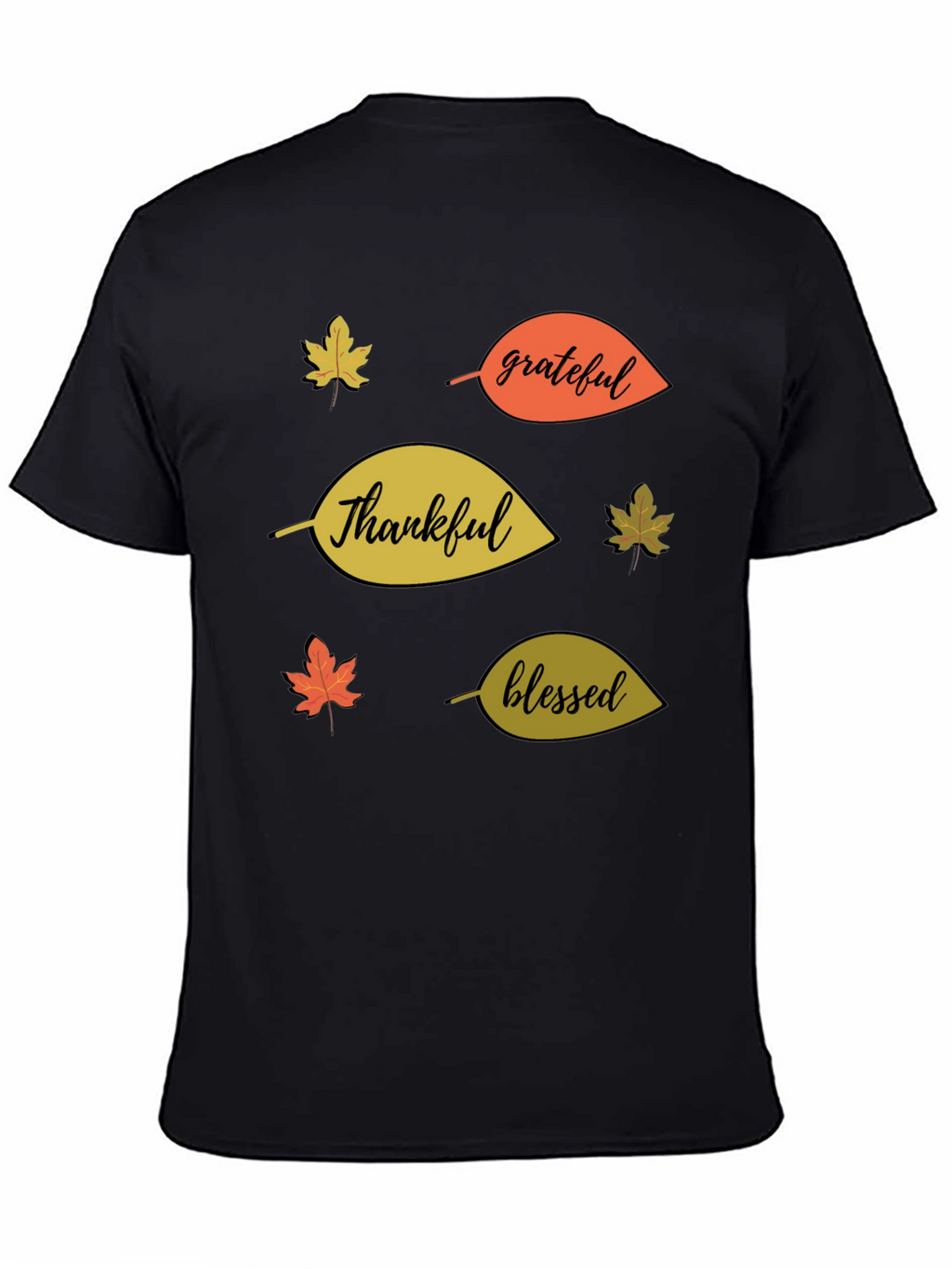 Fall Themed T-Shirt: Thankful Grateful Blessed