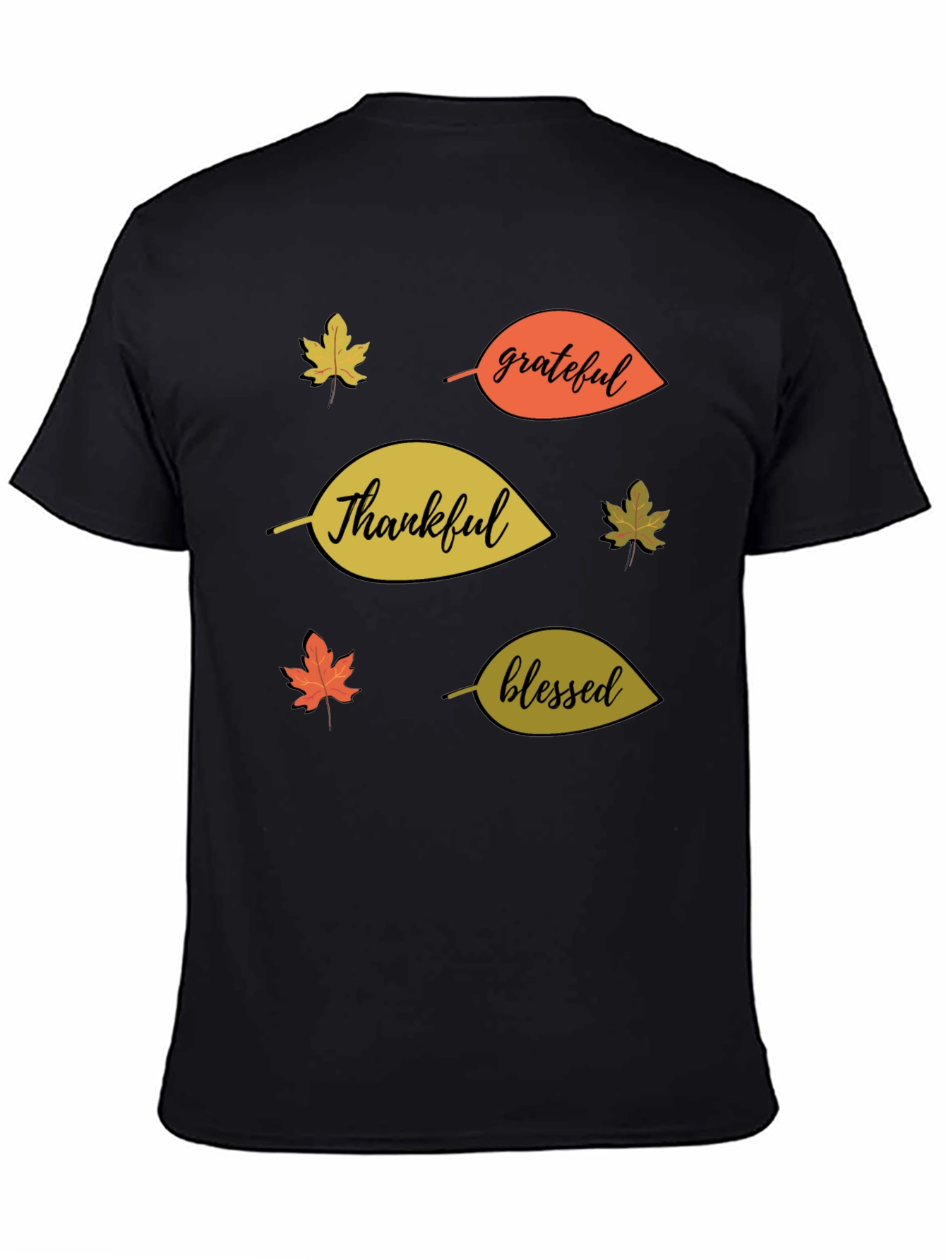 Fall Themed T-Shirt: Thankful Grateful Blessed