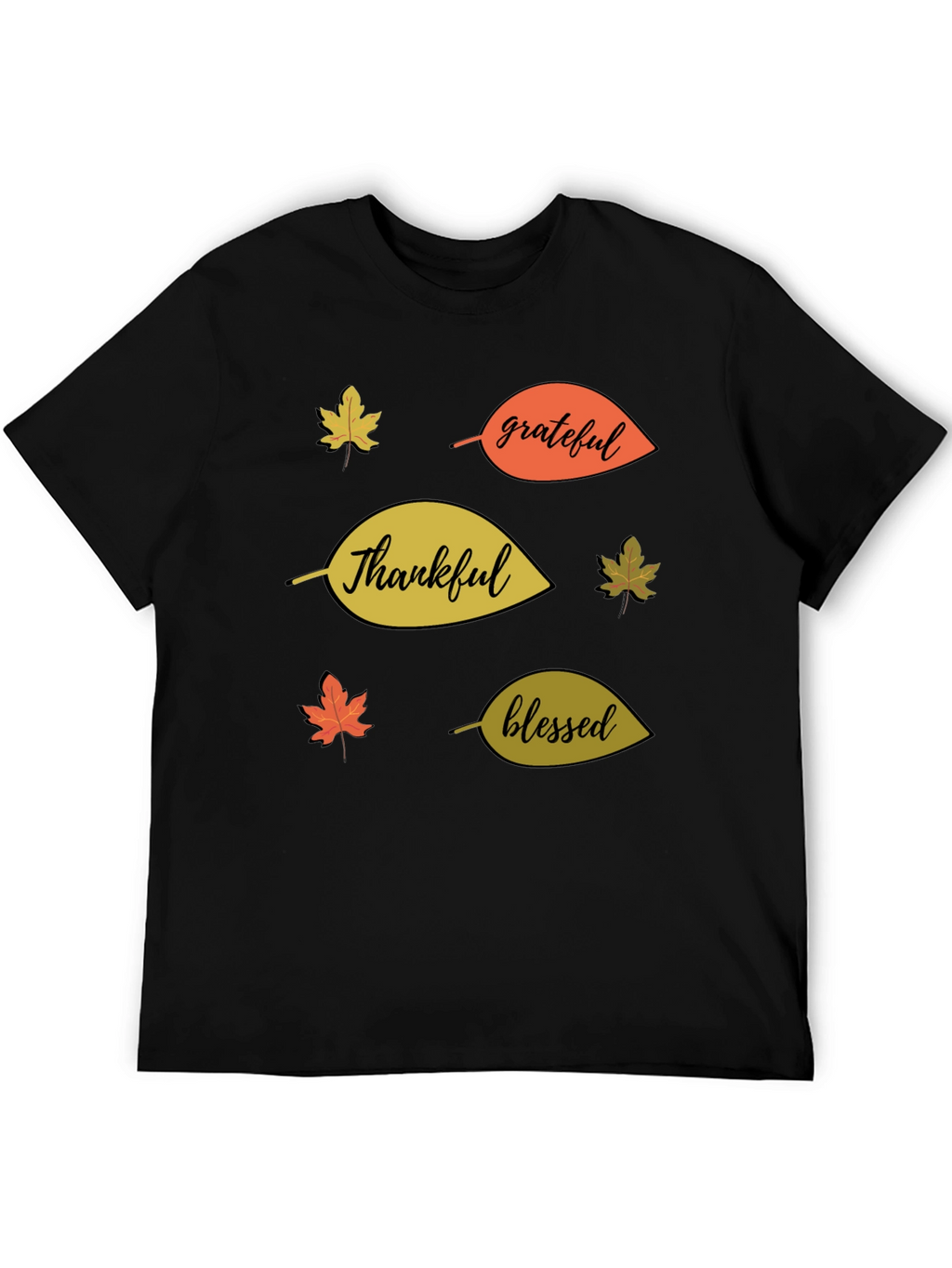 Fall Themed T-Shirt: Thankful Grateful Blessed