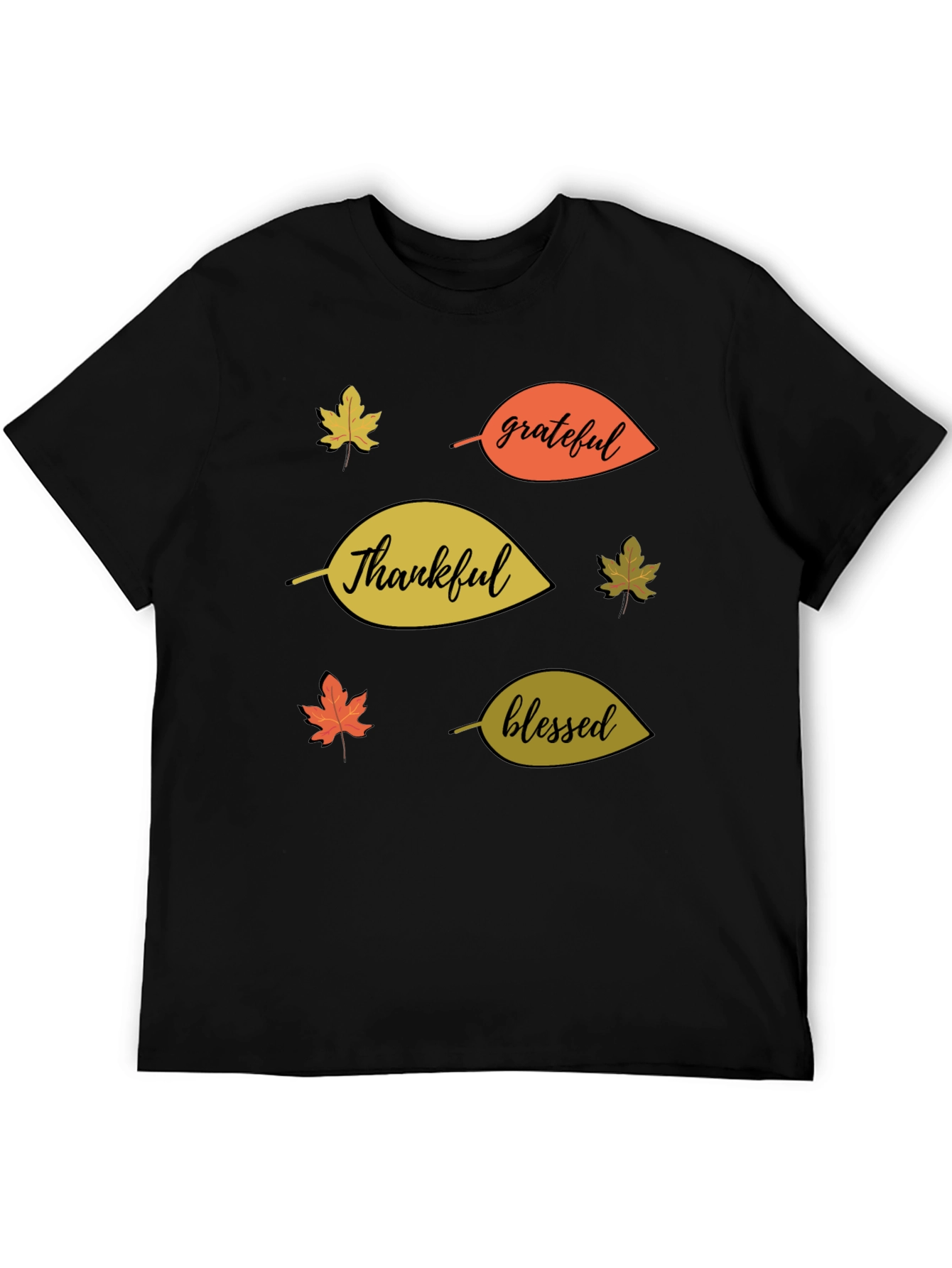 Fall Themed T-Shirt: Thankful Grateful Blessed
