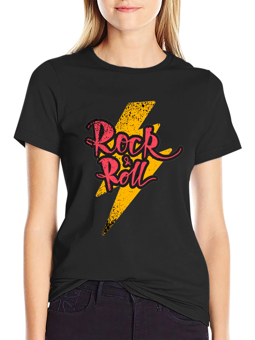 Rock & Roll Graphic T-Shirt - Black Cotton Tee