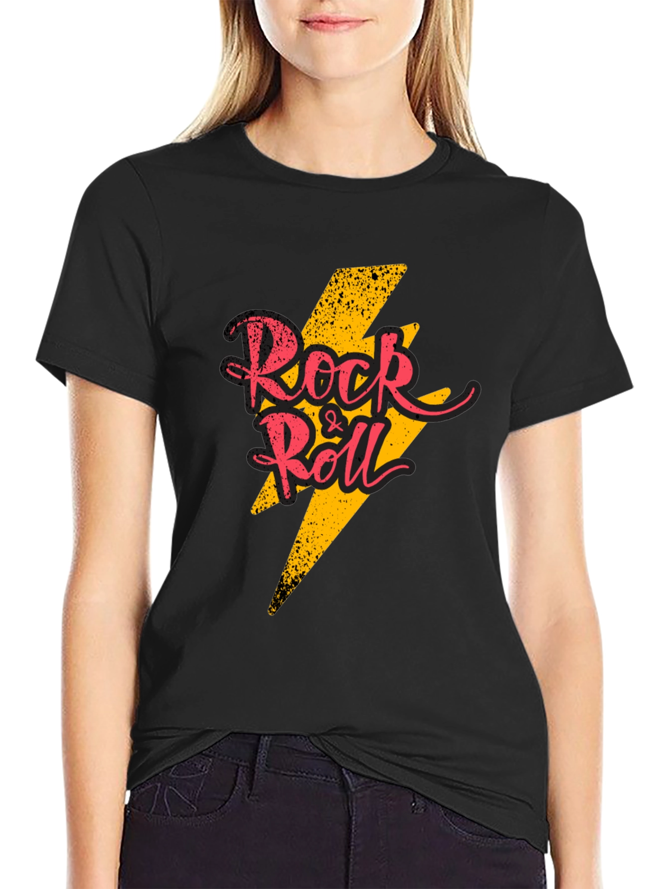 Rock & Roll Graphic T-Shirt - Black Cotton Tee