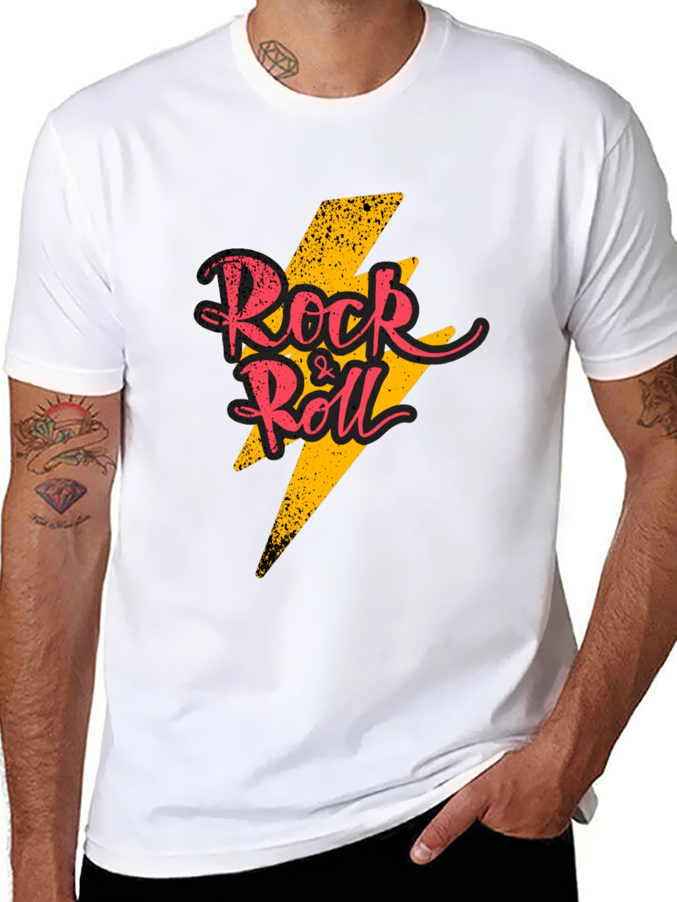 Rock & Roll Graphic T-Shirt - Black Cotton Tee