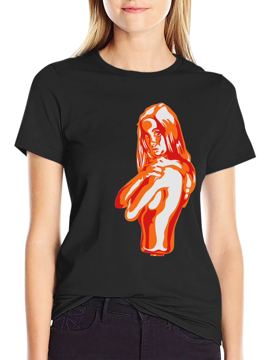 Bold Graphic Tee - Seductive Woman Illustration