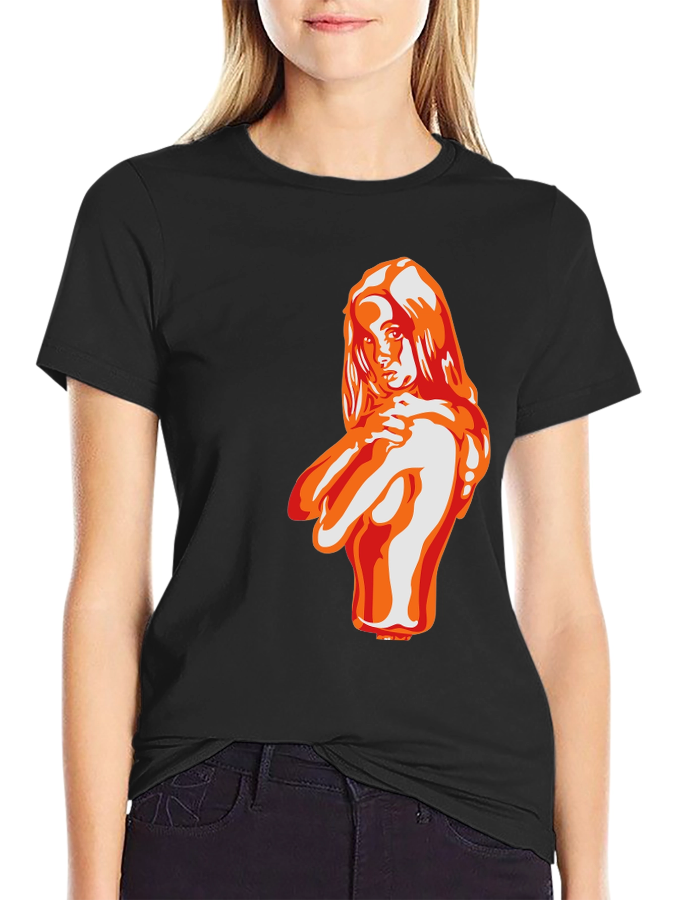 Bold Graphic Tee - Seductive Woman Illustration