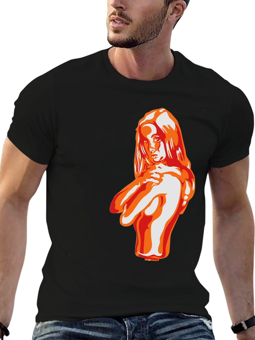 Bold Graphic Tee - Seductive Woman Illustration