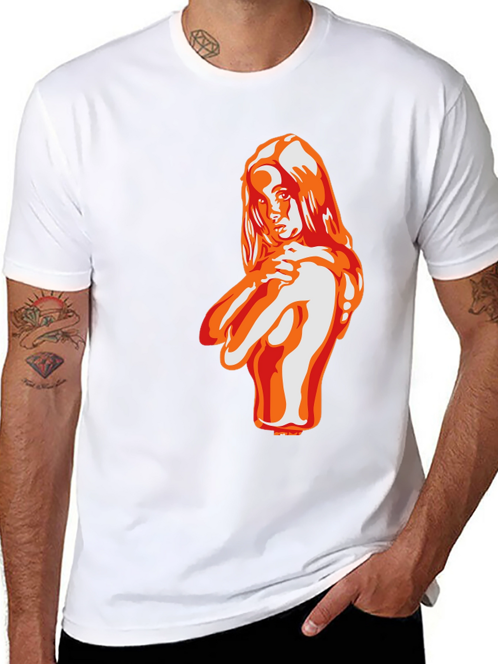 Bold Graphic Tee - Seductive Woman Illustration