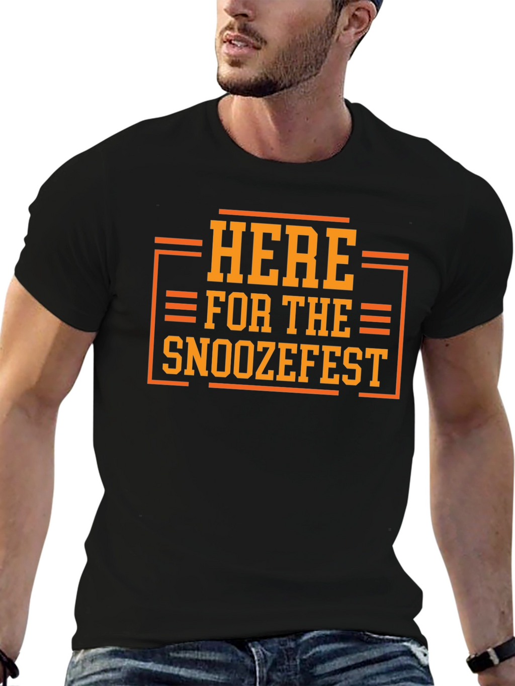 Here for the Snoozefest Graphic Tee - Black