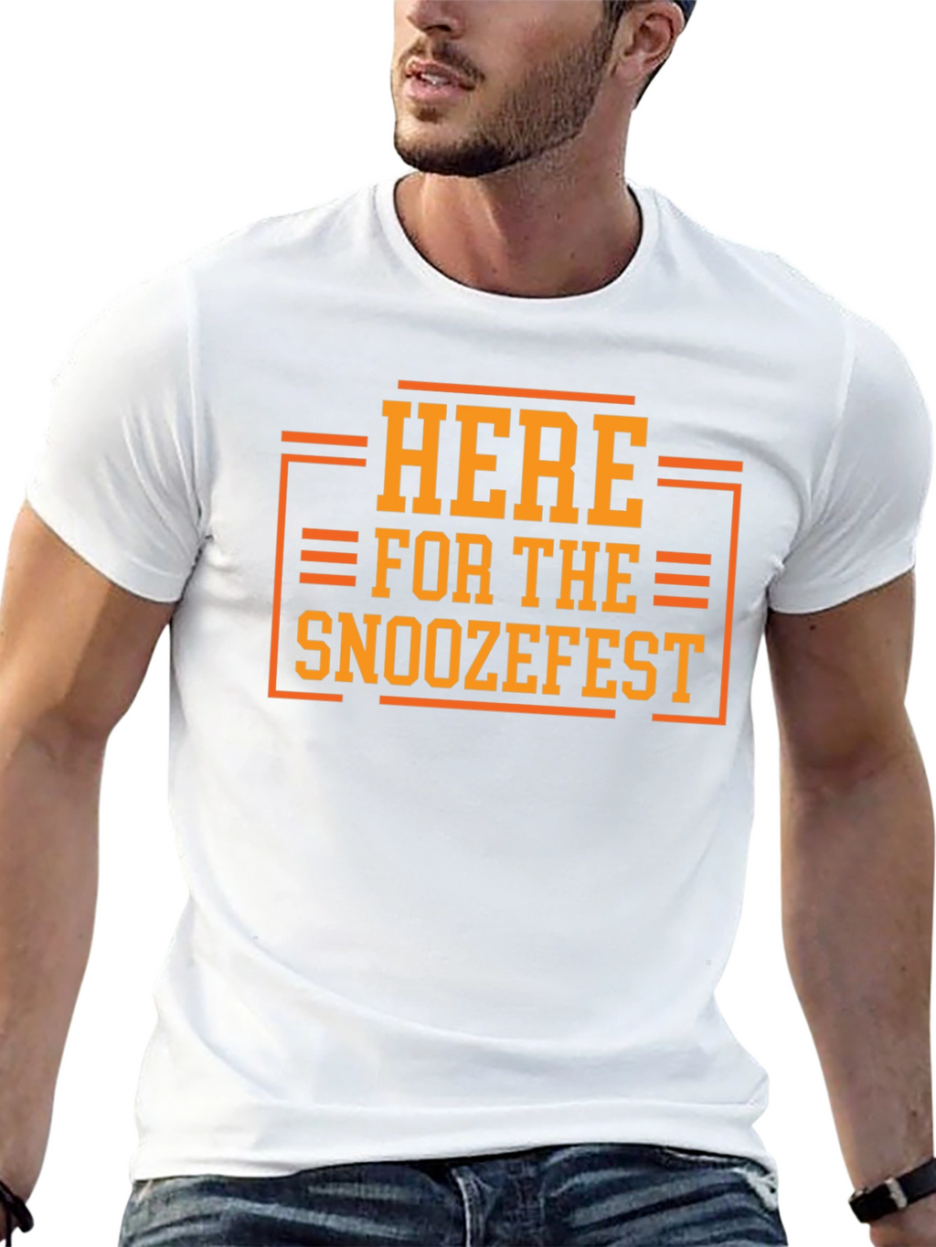 Here for the Snoozefest Graphic Tee - Black