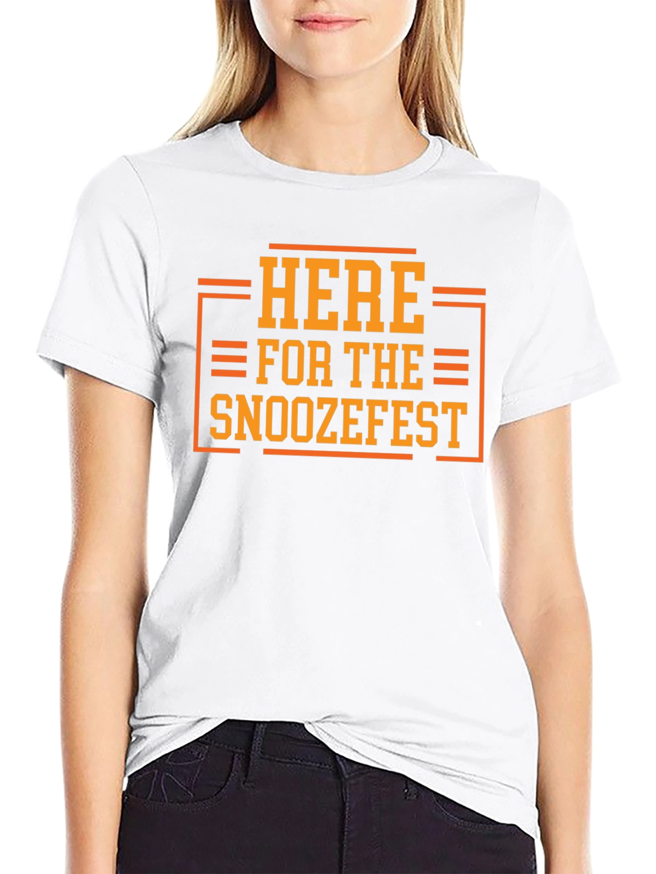 Here for the Snoozefest Graphic Tee - Black