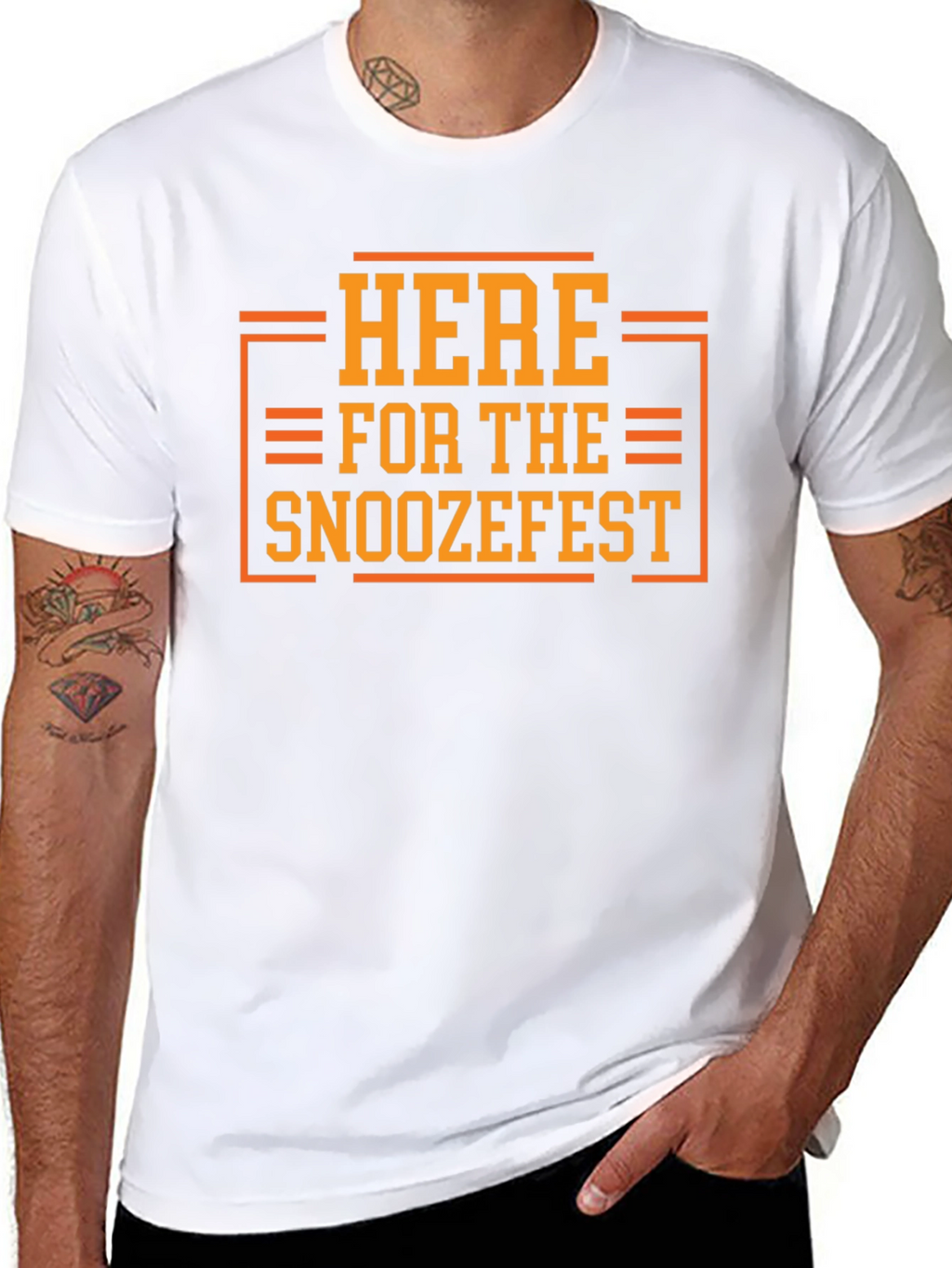Here for the Snoozefest Graphic Tee - Black