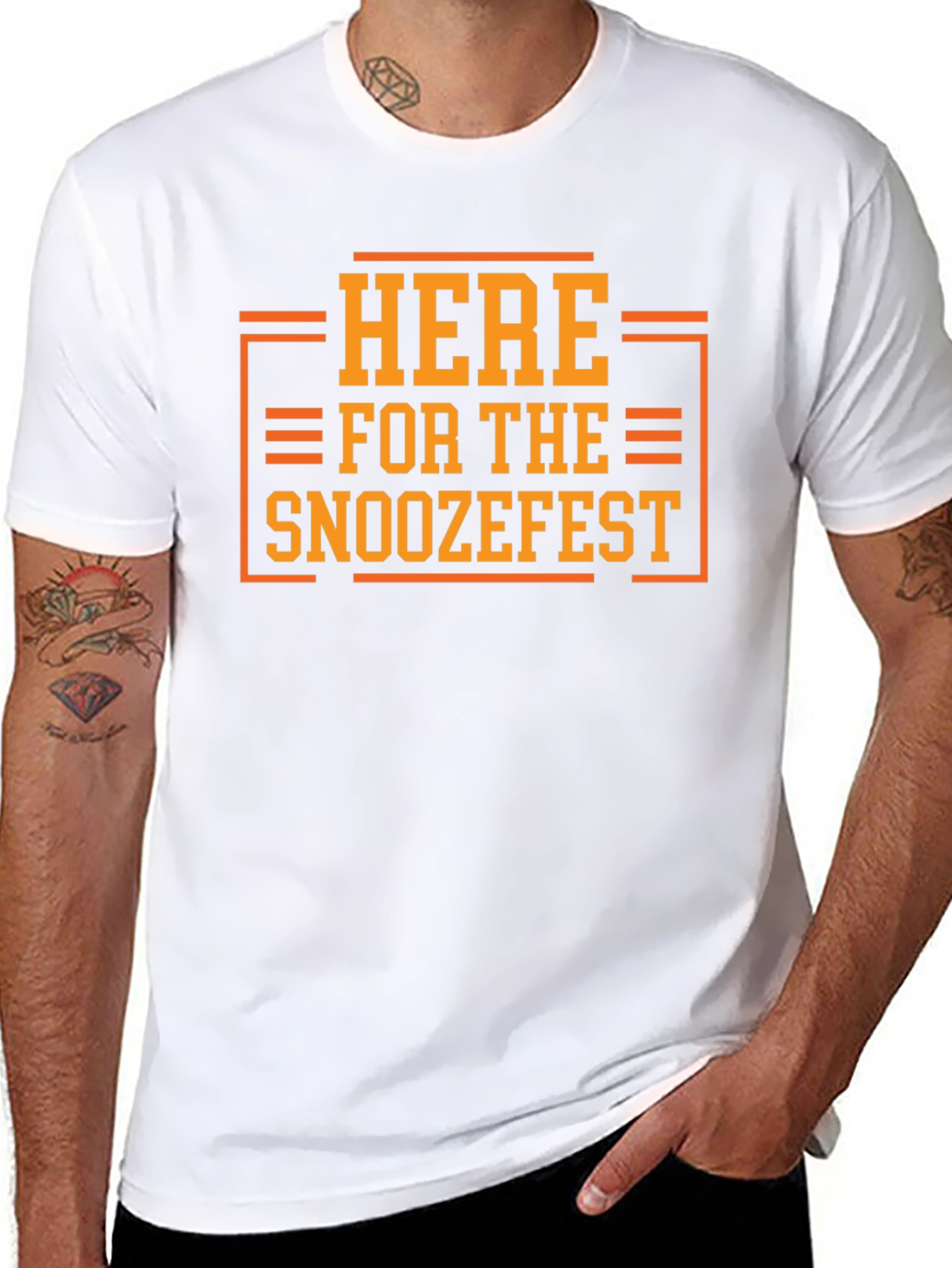 Here for the Snoozefest Graphic Tee - Black
