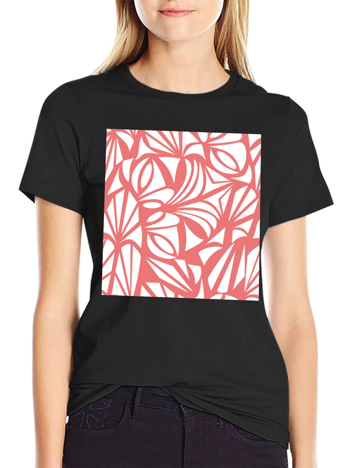 Abstract Pattern Black Crew Neck Tee