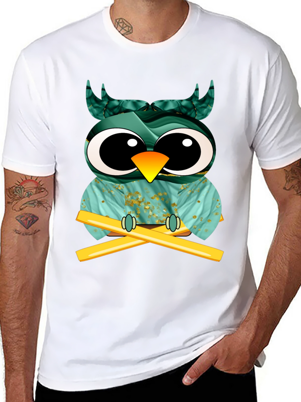 Whimsical Owl Graphic Tee - Unique Design