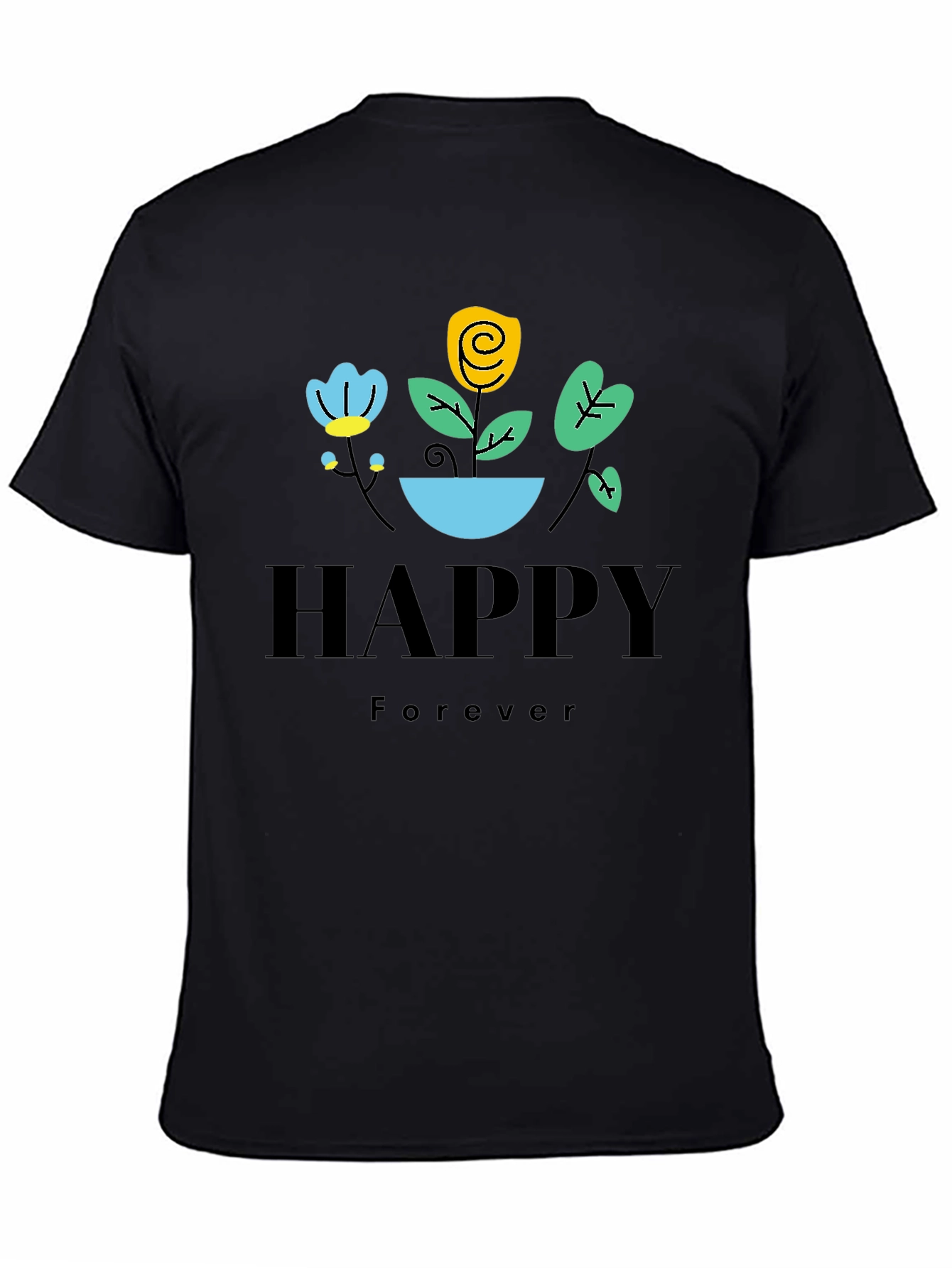 Happy Forever Floral Graphic T-Shirt