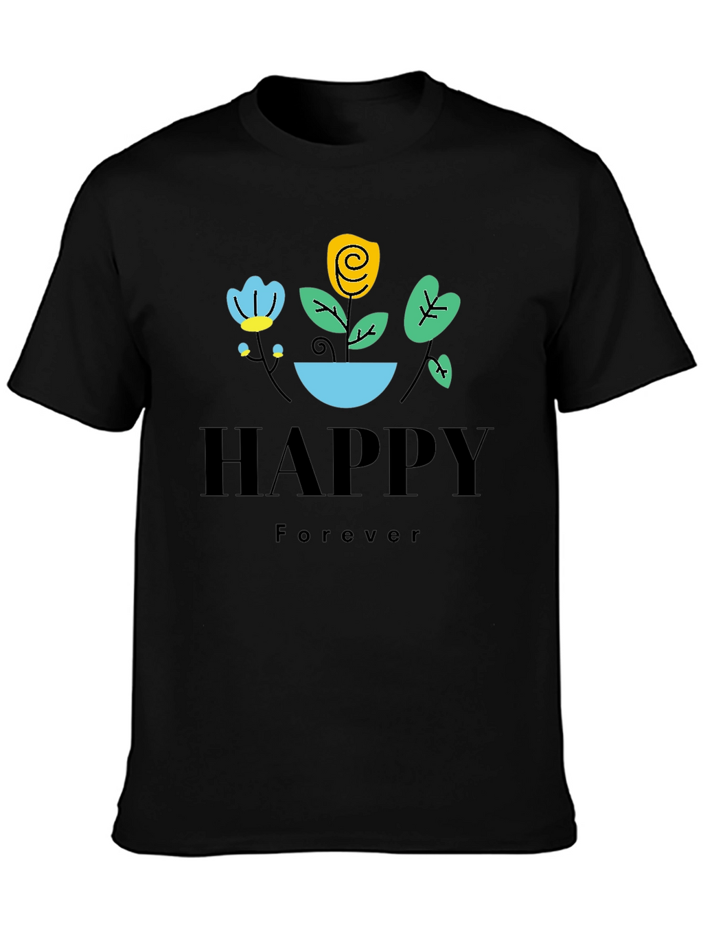 Happy Forever Floral Graphic T-Shirt