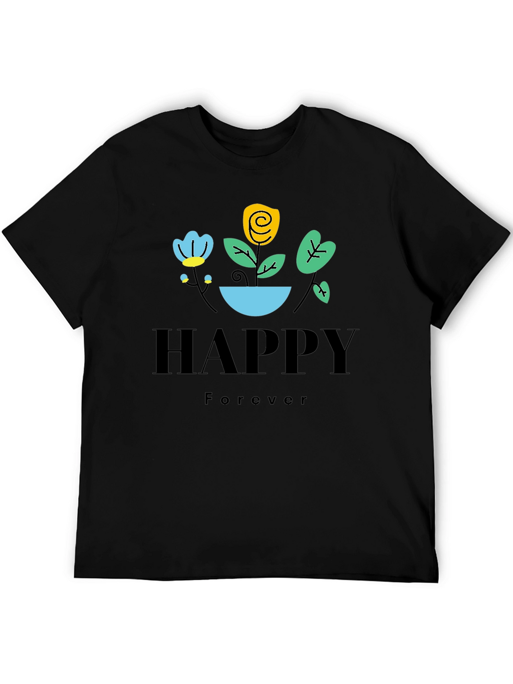 Happy Forever Floral Graphic T-Shirt