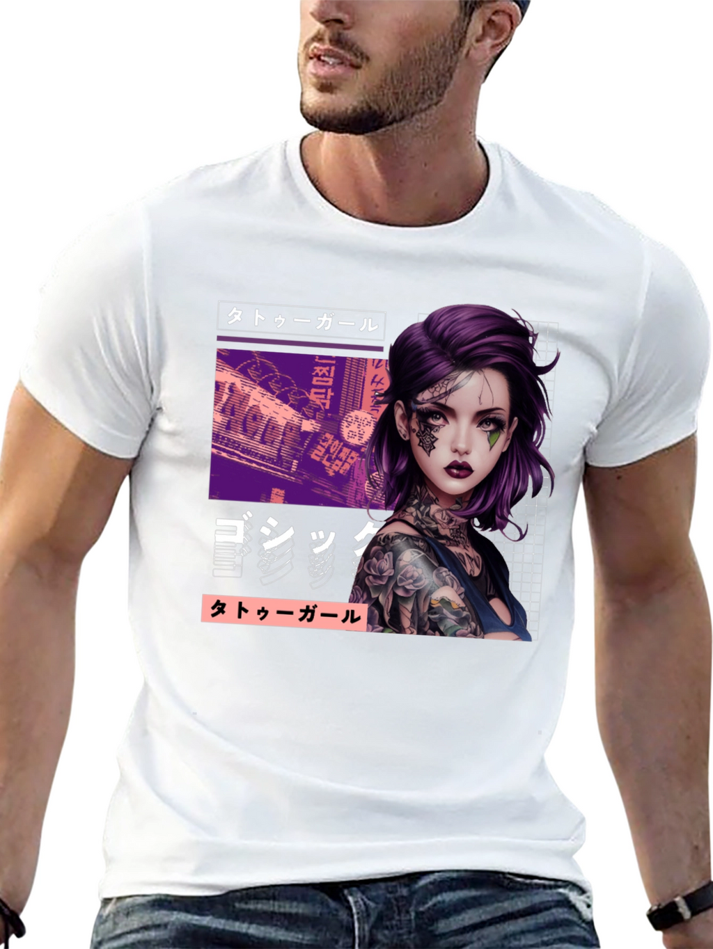 Tattoo Girl Graphic Tee - Urban Style
