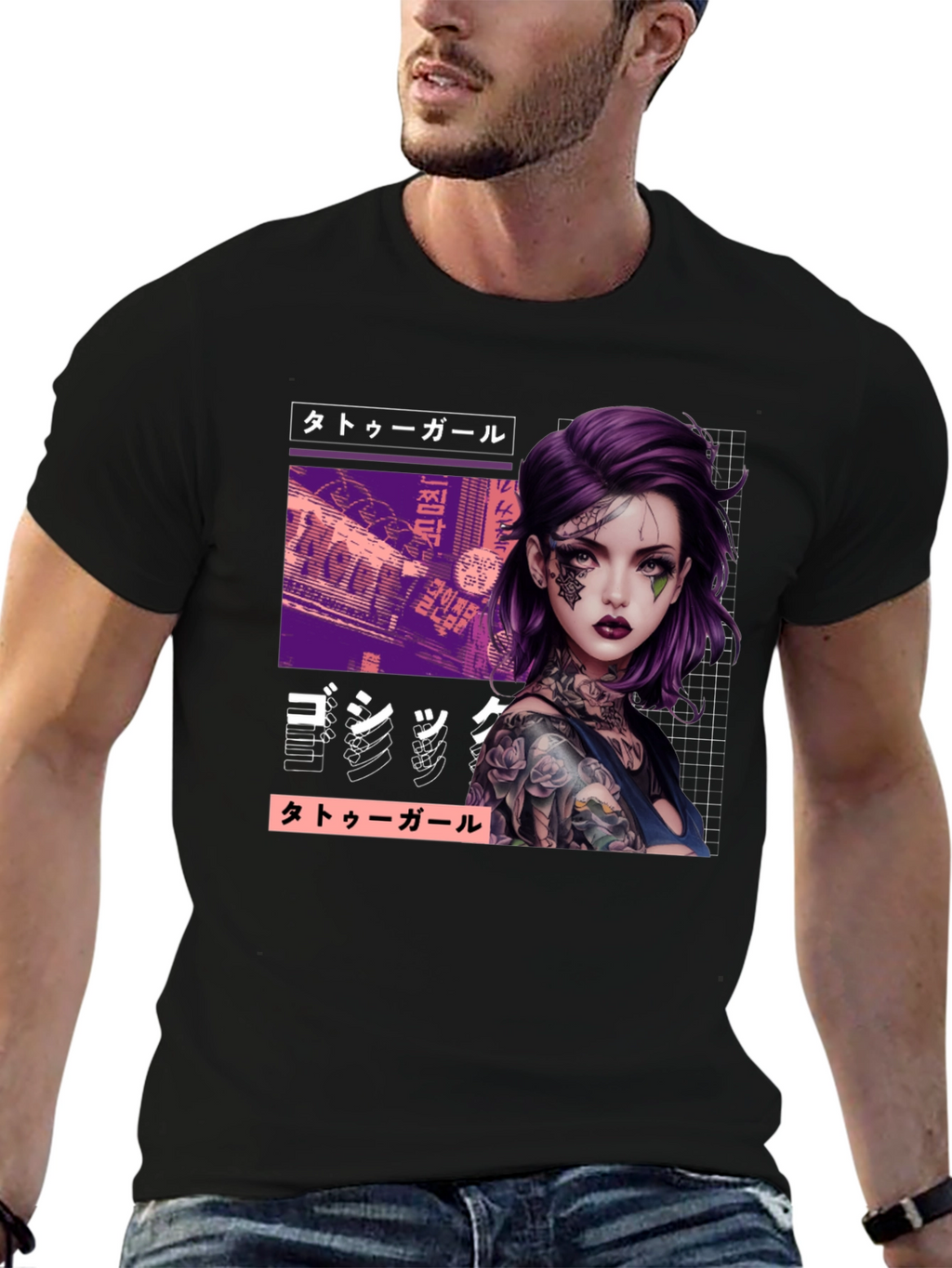 Tattoo Girl Graphic Tee - Urban Style