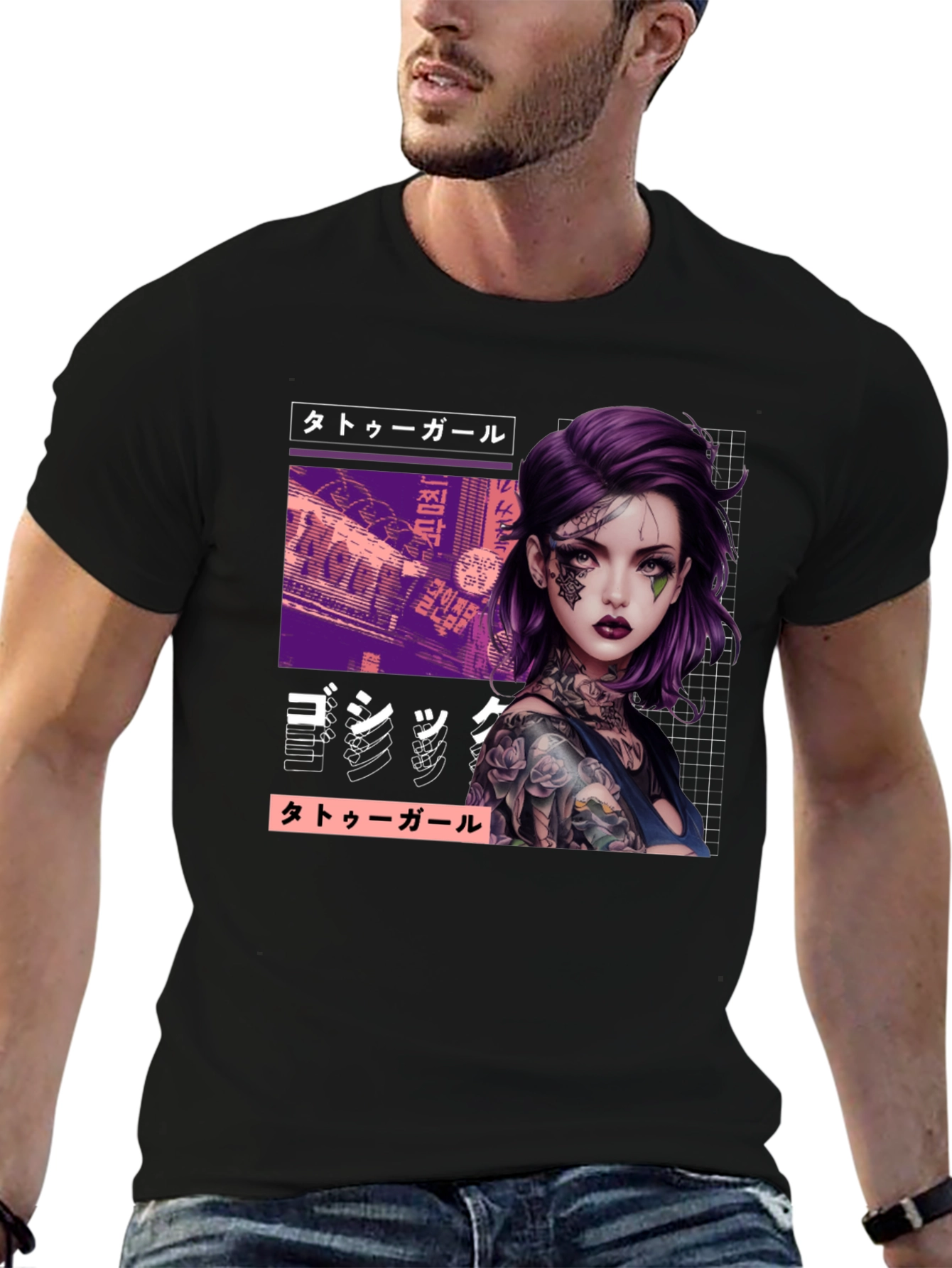 Tattoo Girl Graphic Tee - Urban Style