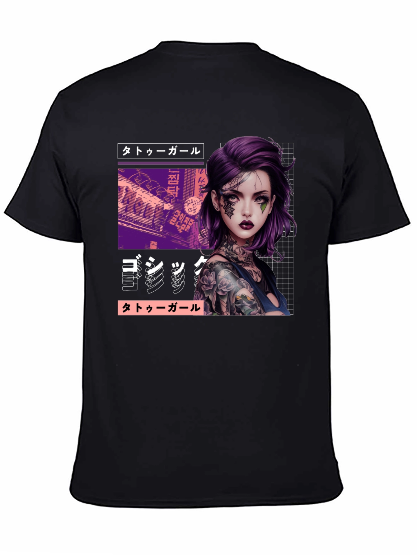 Tattoo Girl Graphic Tee - Urban Style