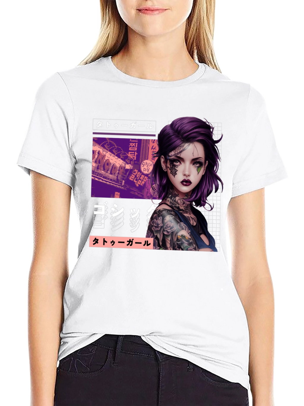 Tattoo Girl Graphic Tee - Urban Style