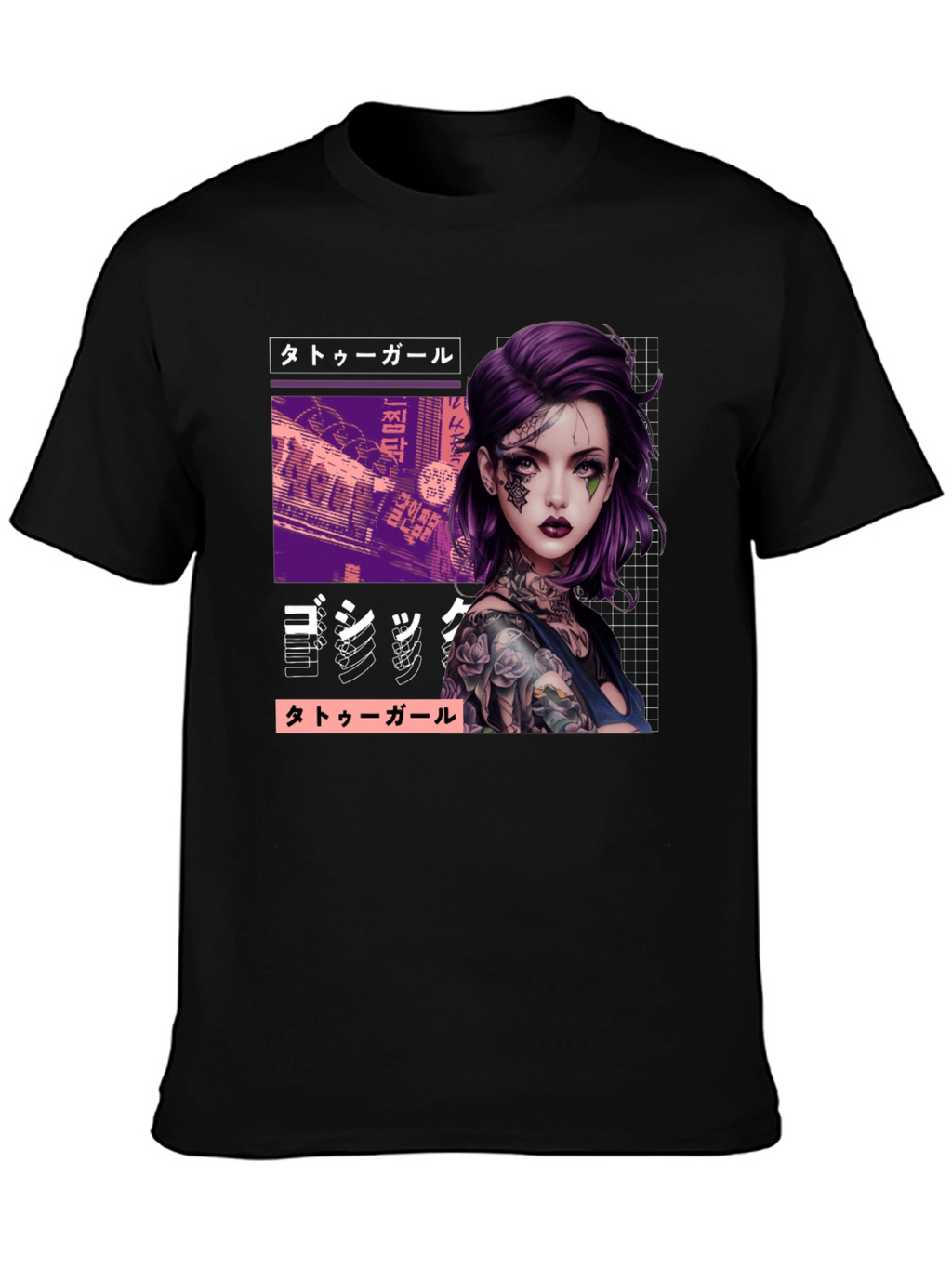 Tattoo Girl Graphic Tee - Urban Style