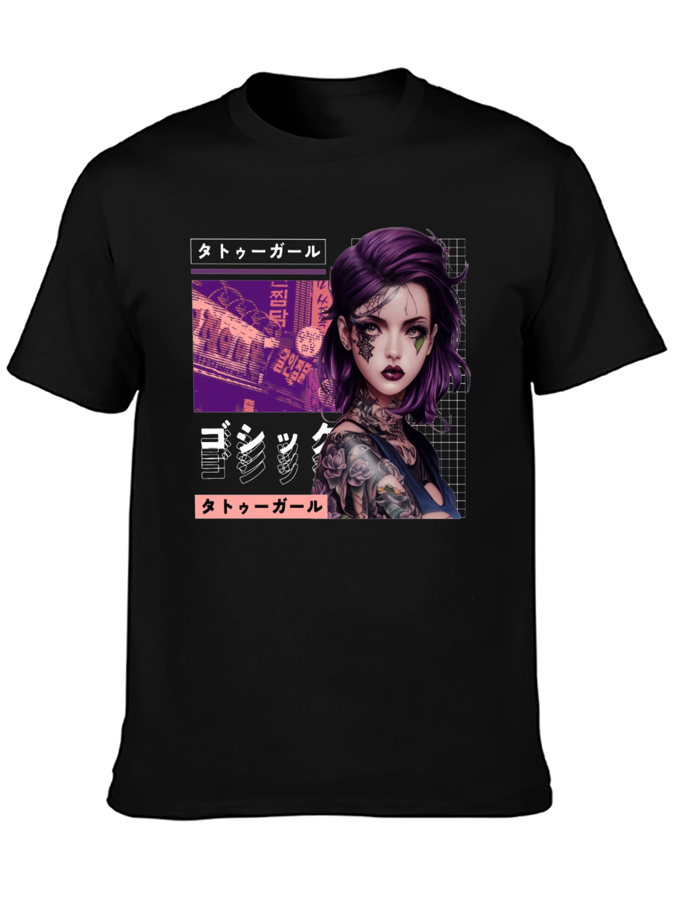 Tattoo Girl Graphic Tee - Urban Style