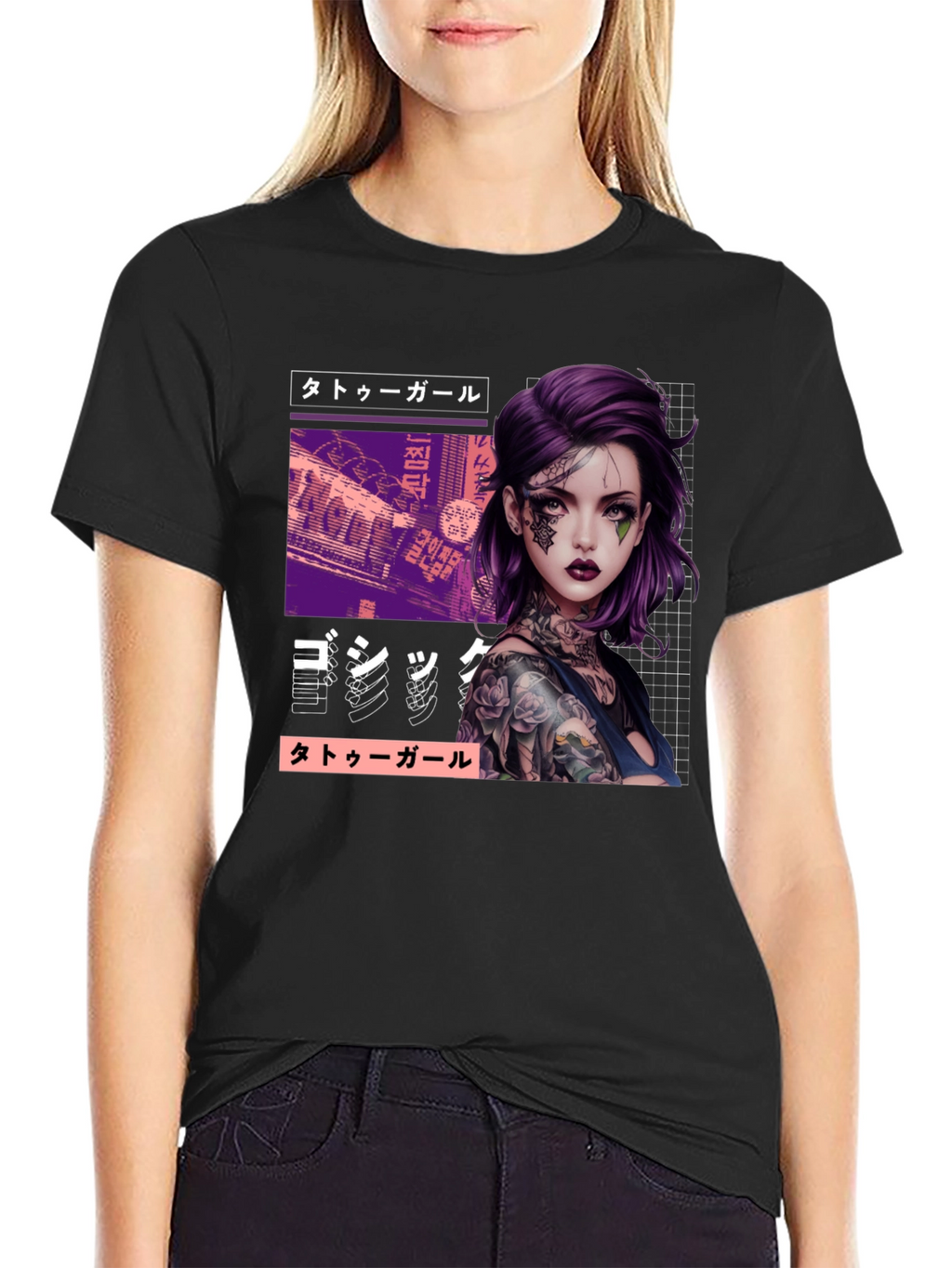 Tattoo Girl Graphic Tee - Urban Style