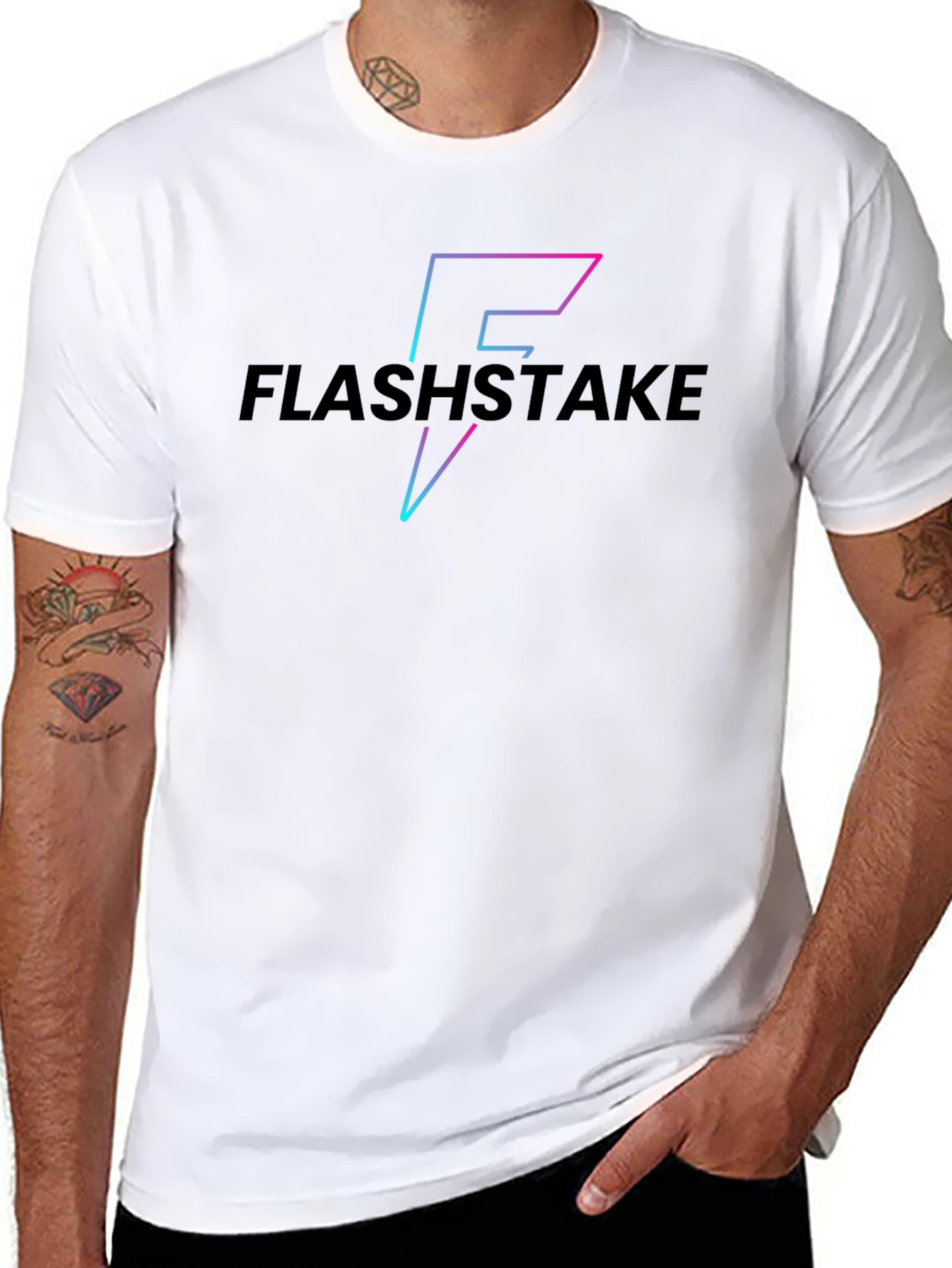 FlashStake Black Graphic Tee - Stylish Streetwear