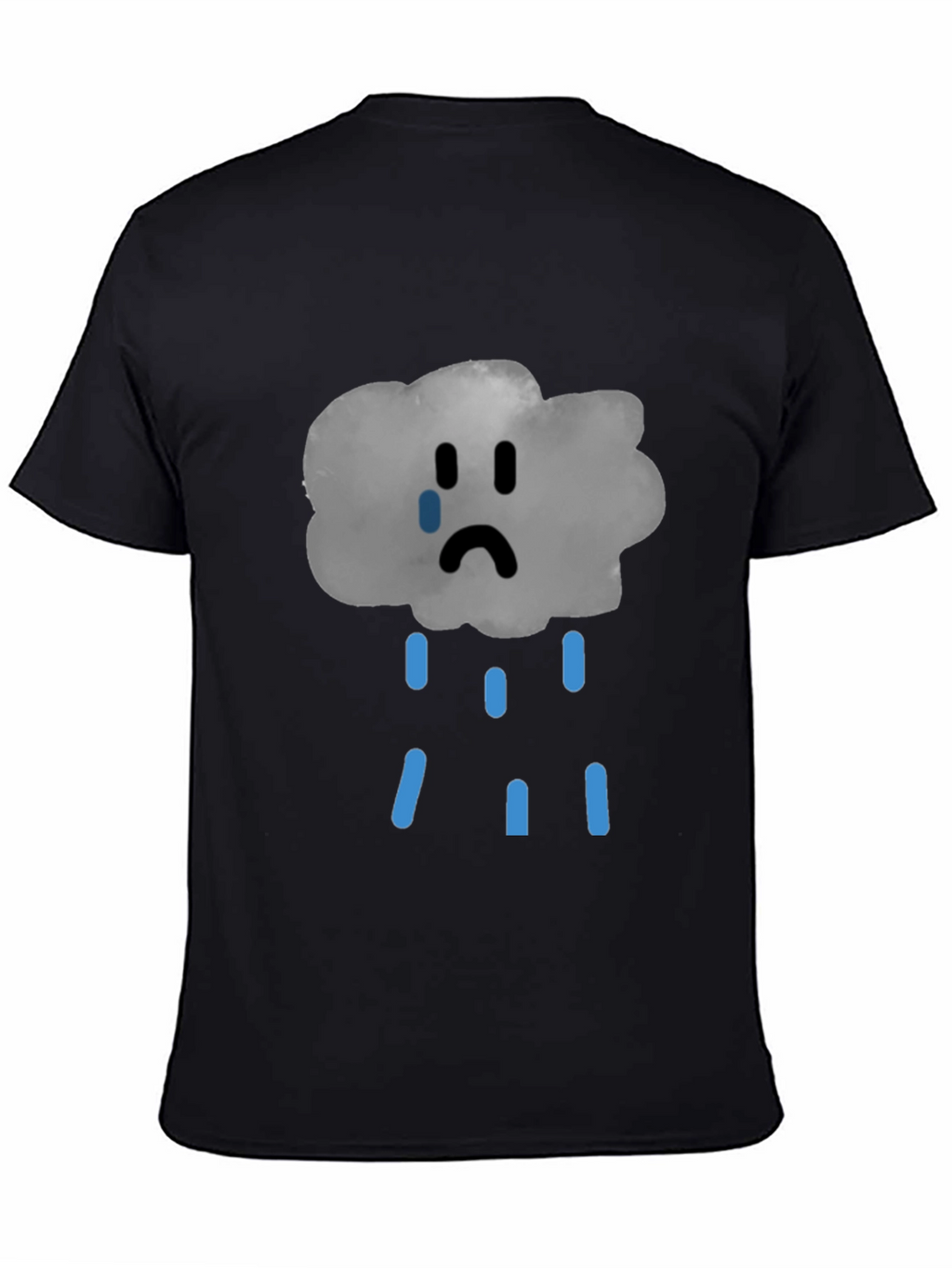 Sad Cloud Graphic Tee - Unisex Black T-Shirt