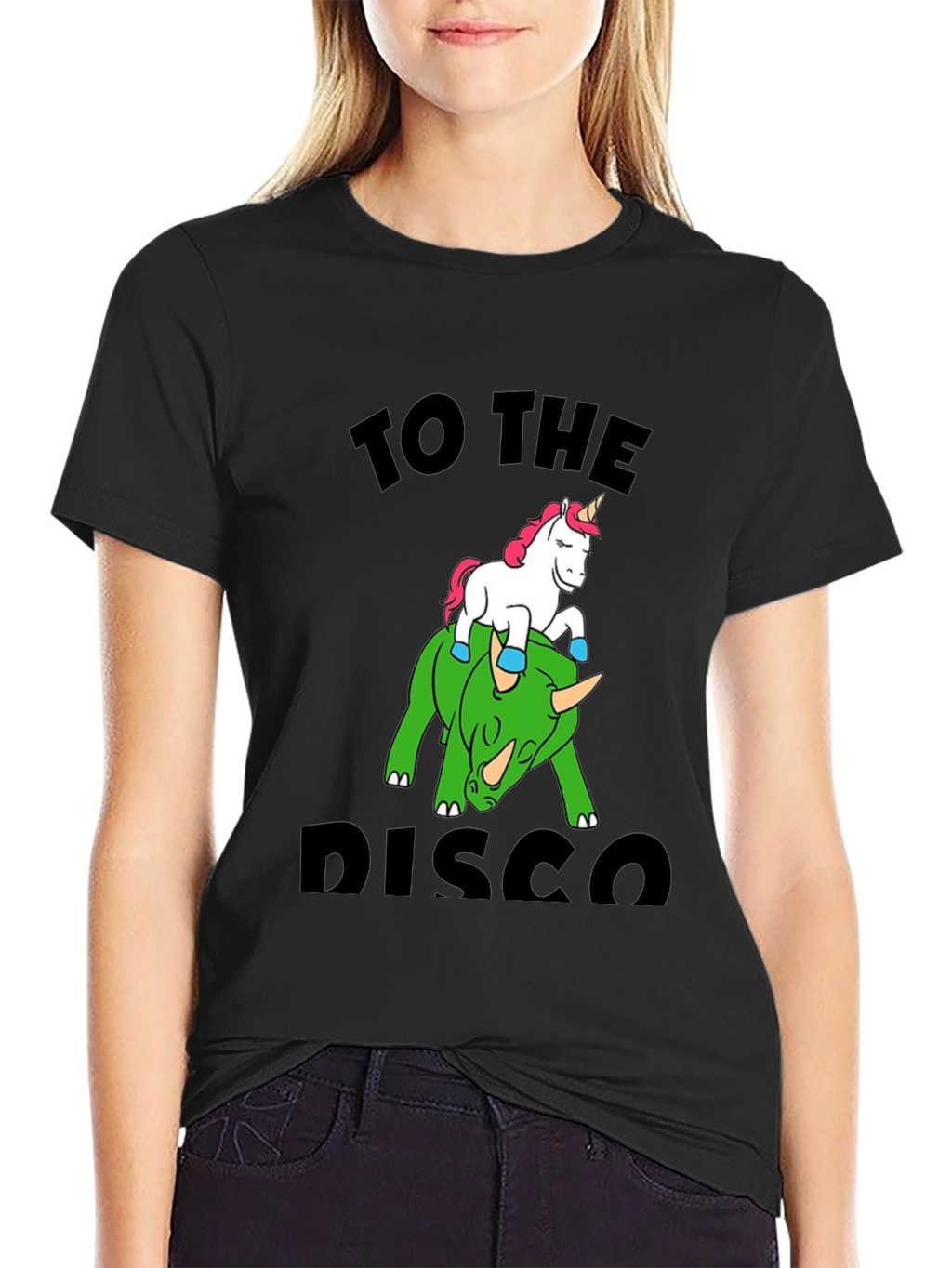 Unicorn Riding Dinosaur Graphic Tee