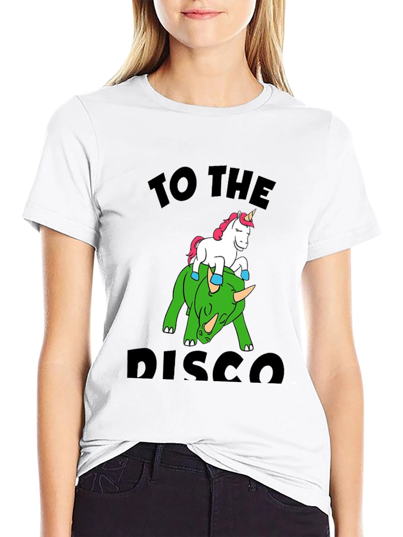 Unicorn Riding Dinosaur Graphic Tee